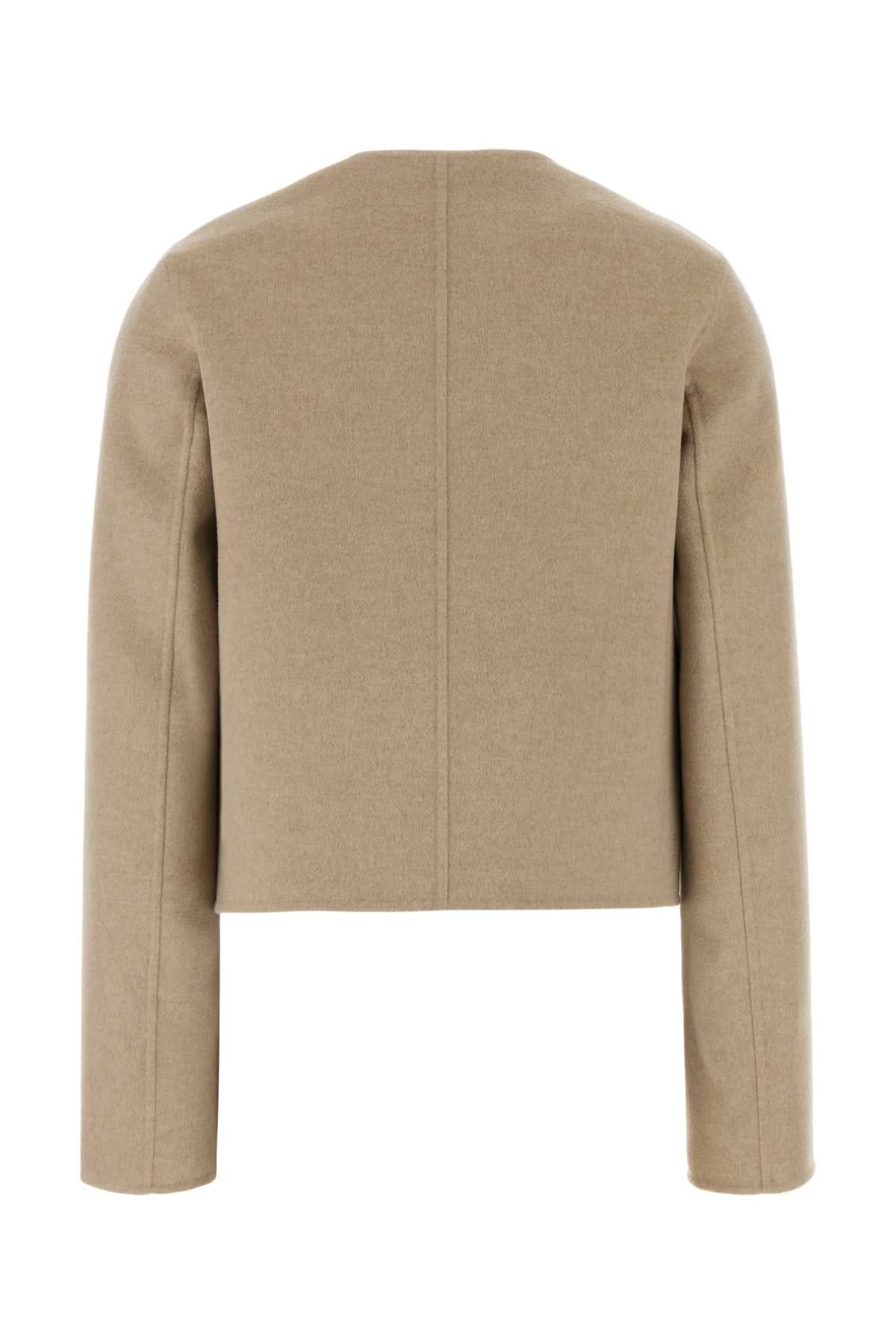 Salvatore Ferragamo Women Sand Wool Blend Blazer FERRAGAMO