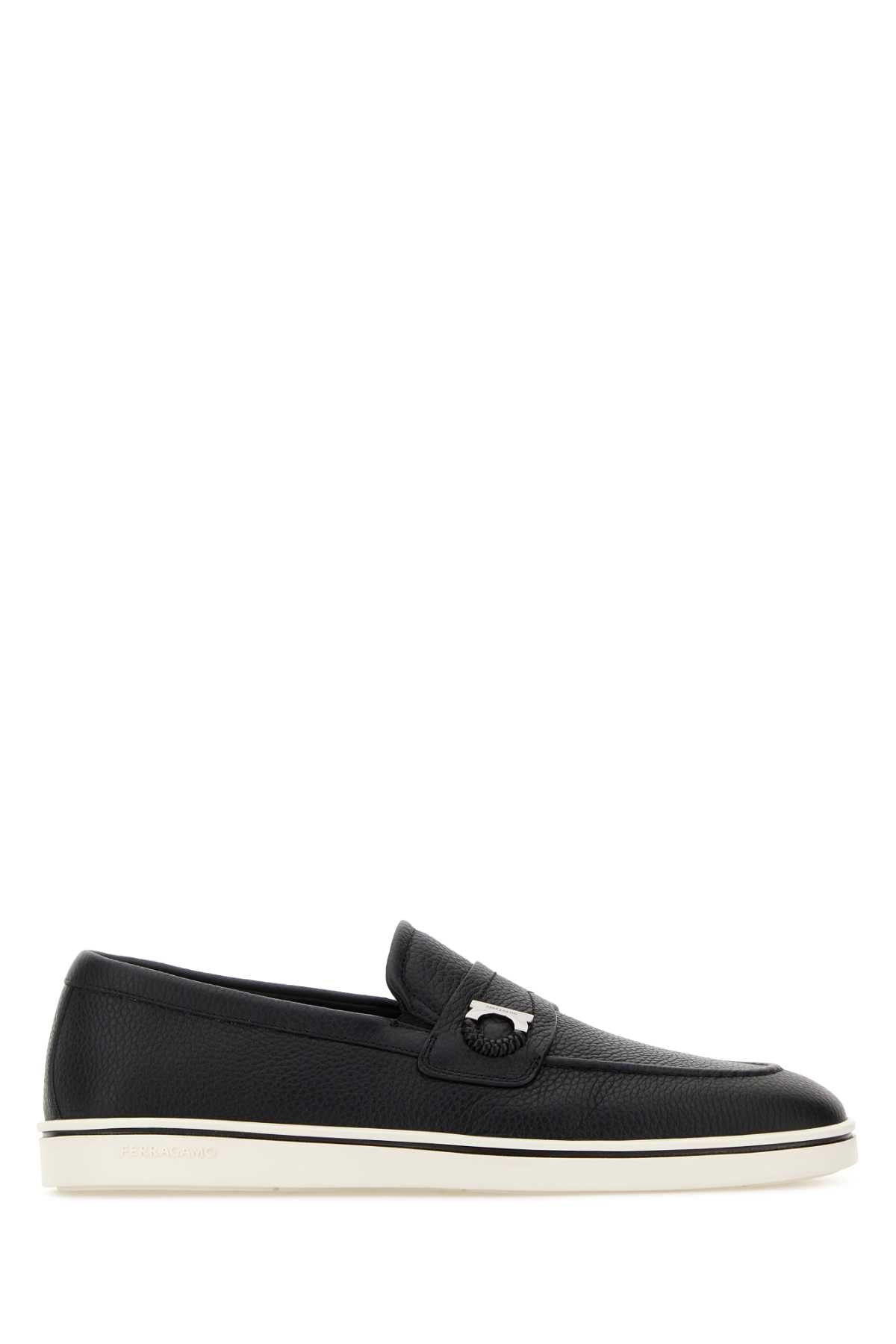 Salvatore Ferragamo Men Black Leather Tancredi Loafers FERRAGAMO
