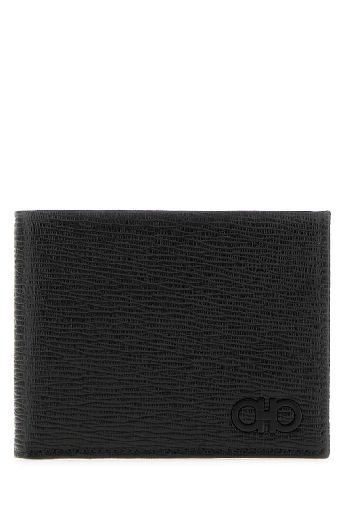 Salvatore Ferragamo Men Black Leather Wallet FERRAGAMO