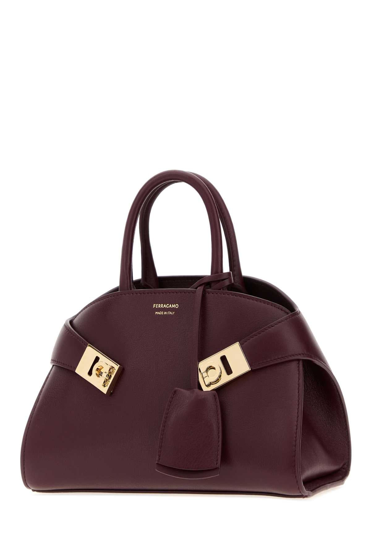 Salvatore Ferragamo Women Aubergine Leather Mini Hug Handbag FERRAGAMO