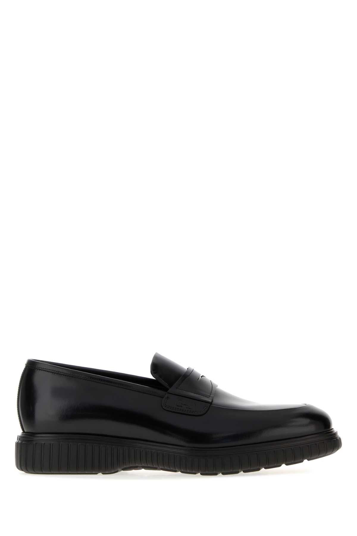 Salvatore Ferragamo Men Black Leather Simone Loafers FERRAGAMO