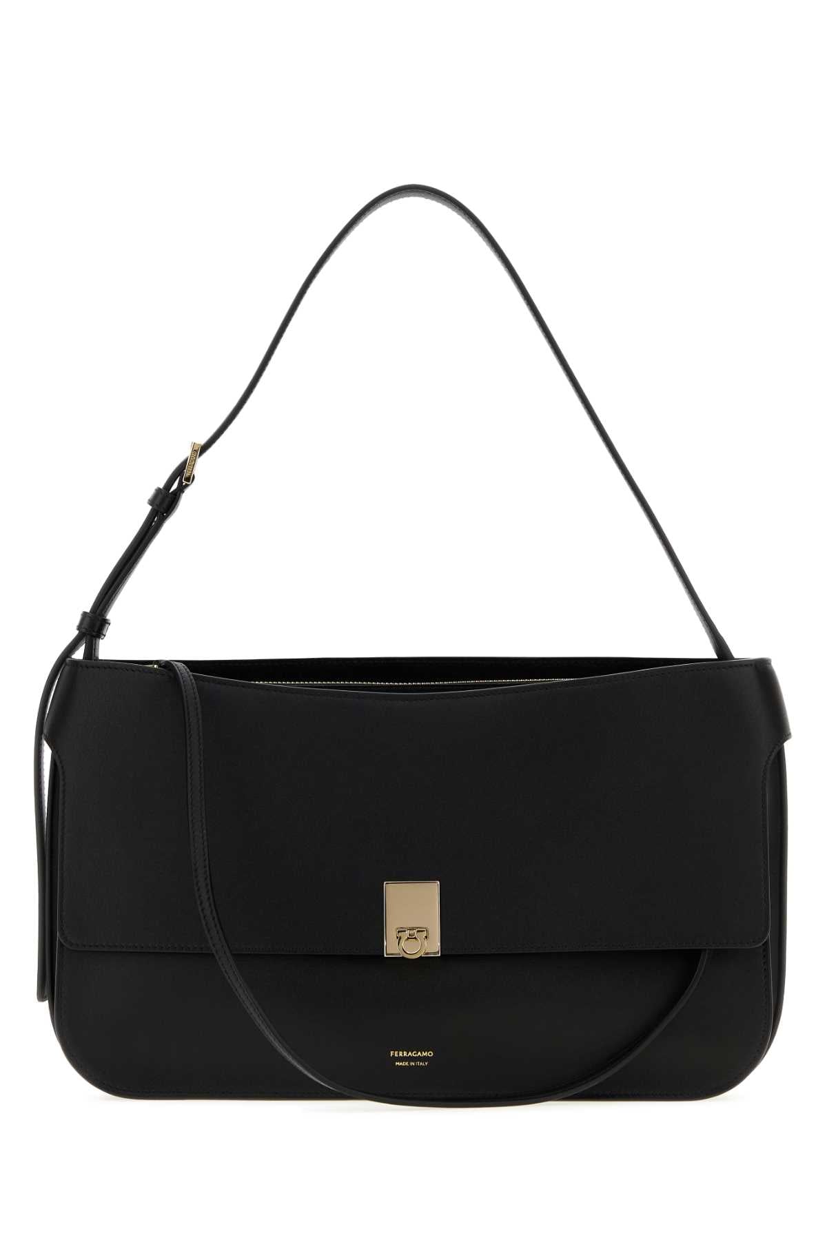 Salvatore Ferragamo Women Black Leather Small Cara Shoulder Bag FERRAGAMO