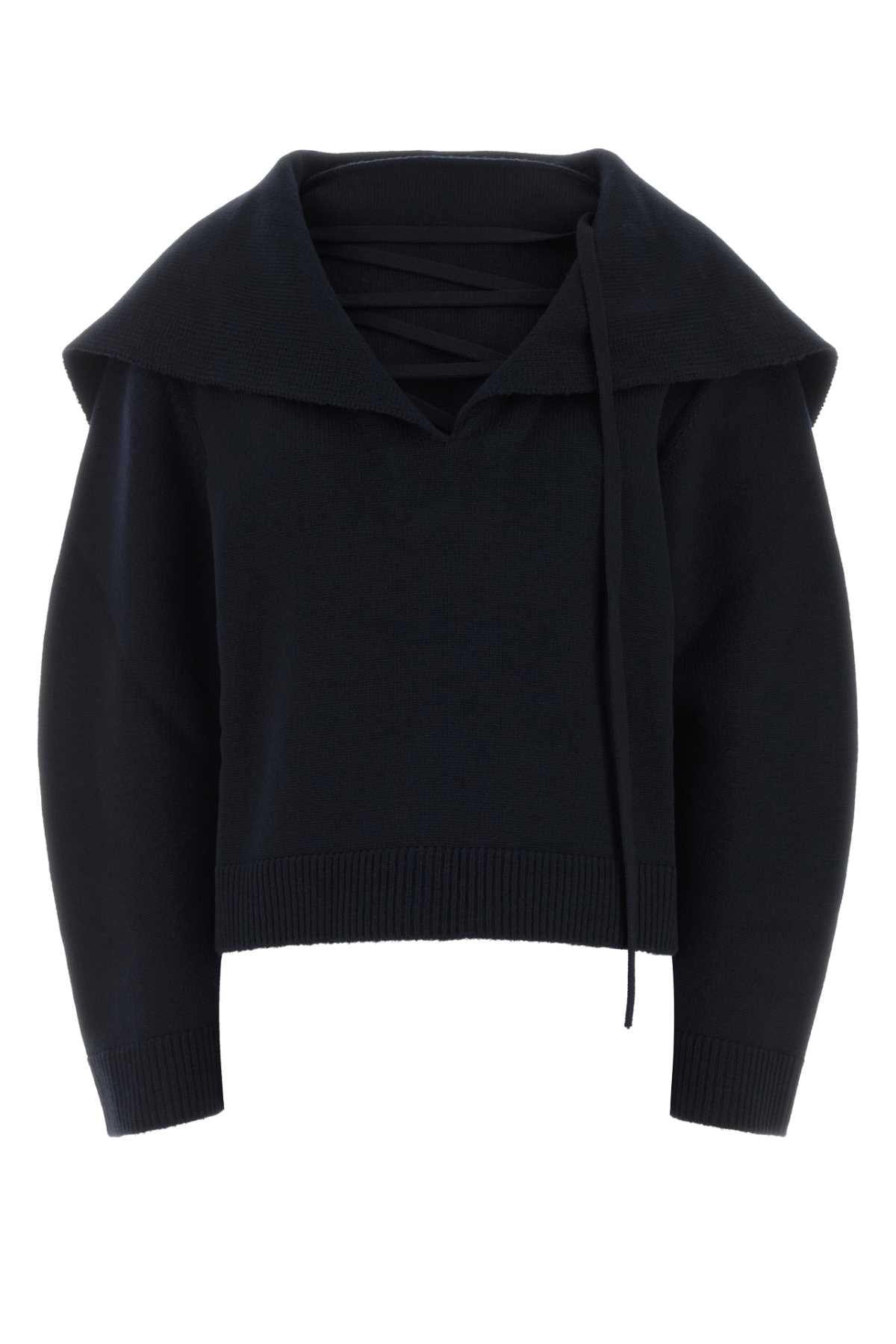Salvatore Ferragamo Women Midnight Blue Wool Sweater FERRAGAMO