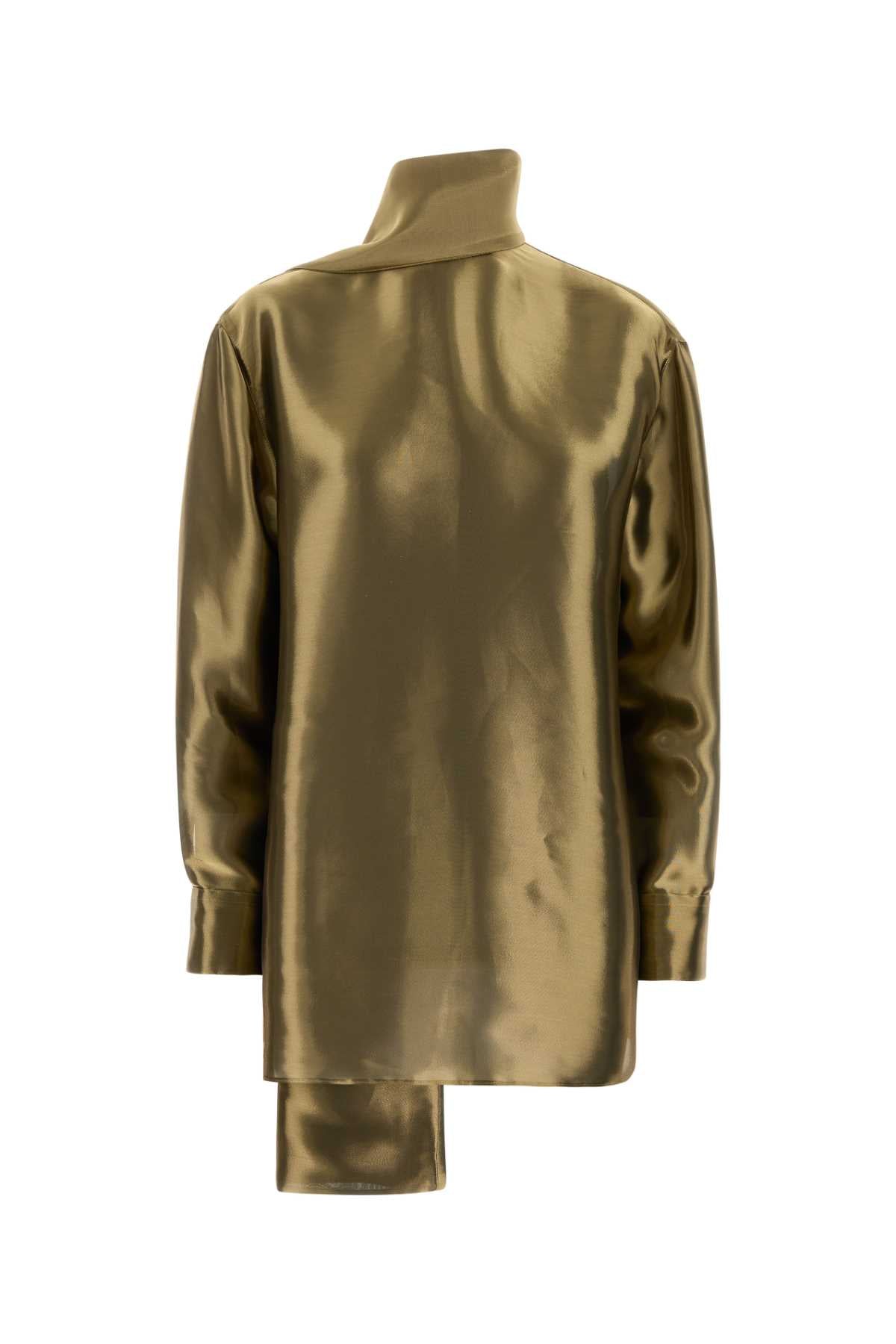 Salvatore Ferragamo Women Golden Lame Fabric Blouse FERRAGAMO