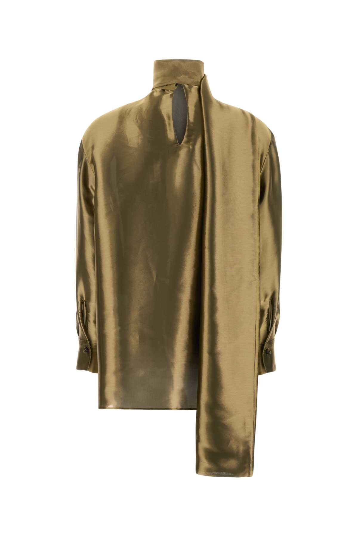 Salvatore Ferragamo Women Golden Lame Fabric Blouse FERRAGAMO