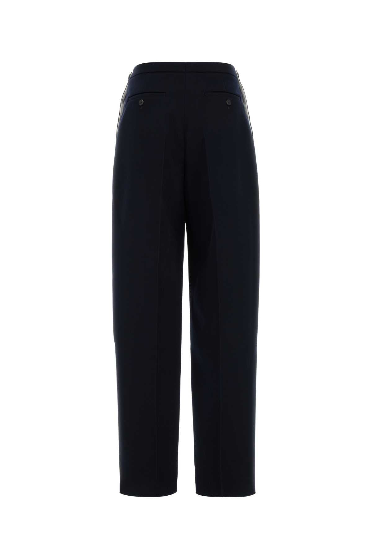 Salvatore Ferragamo Women Blue Wool Pant FERRAGAMO