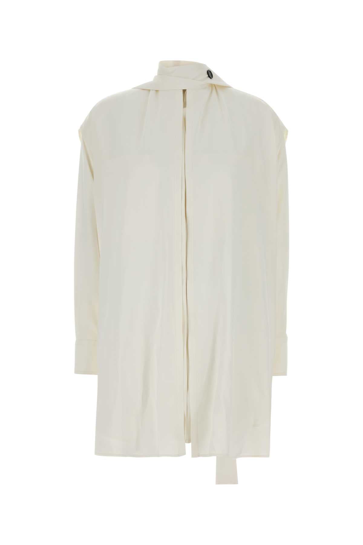 Salvatore Ferragamo Women Ivory Stretch Viscose Shirt FERRAGAMO