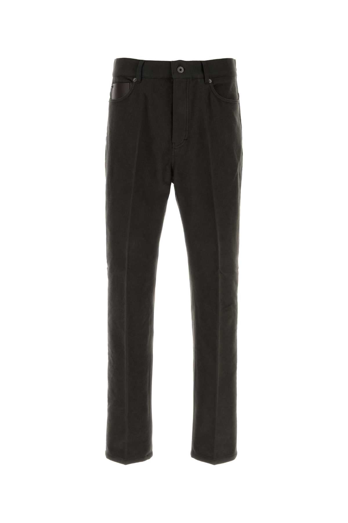 Salvatore Ferragamo Men Dark Brown Flannel Pant FERRAGAMO