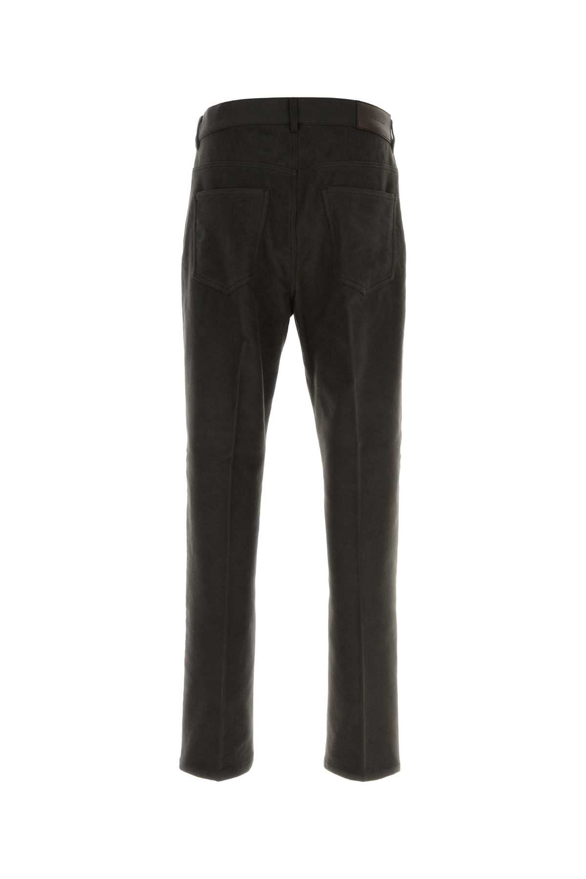 Salvatore Ferragamo Men Dark Brown Flannel Pant FERRAGAMO