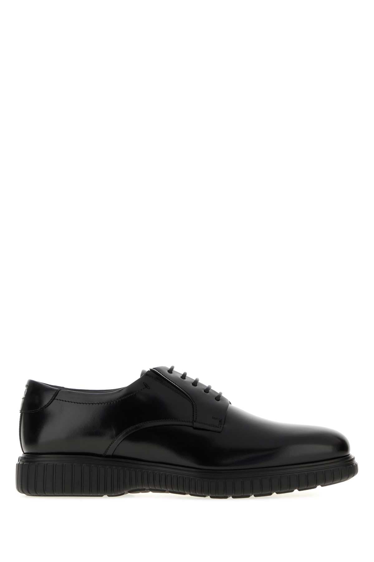 Salvatore Ferragamo Men Black Leather Sandro Lace-Up Shoes FERRAGAMO