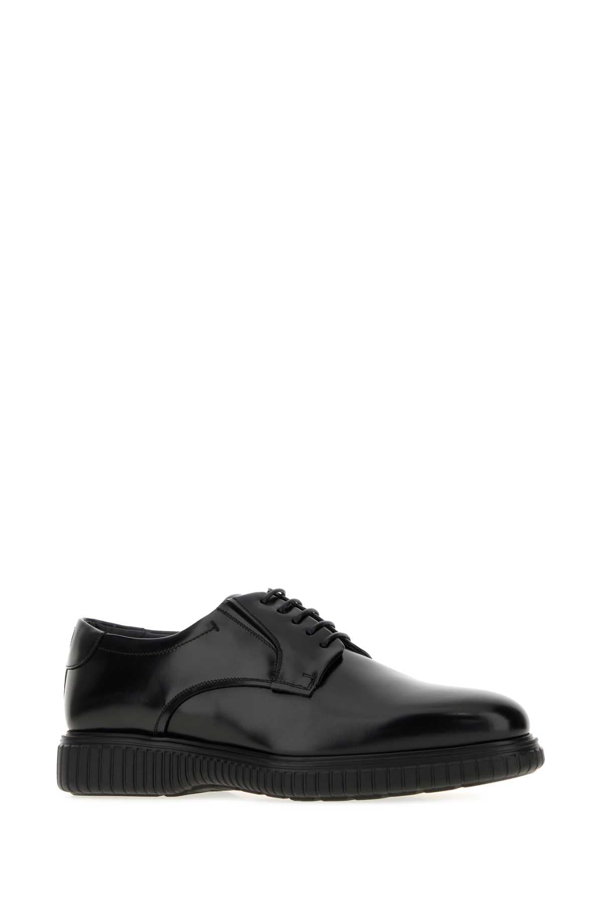 Salvatore Ferragamo Men Black Leather Sandro Lace-Up Shoes FERRAGAMO