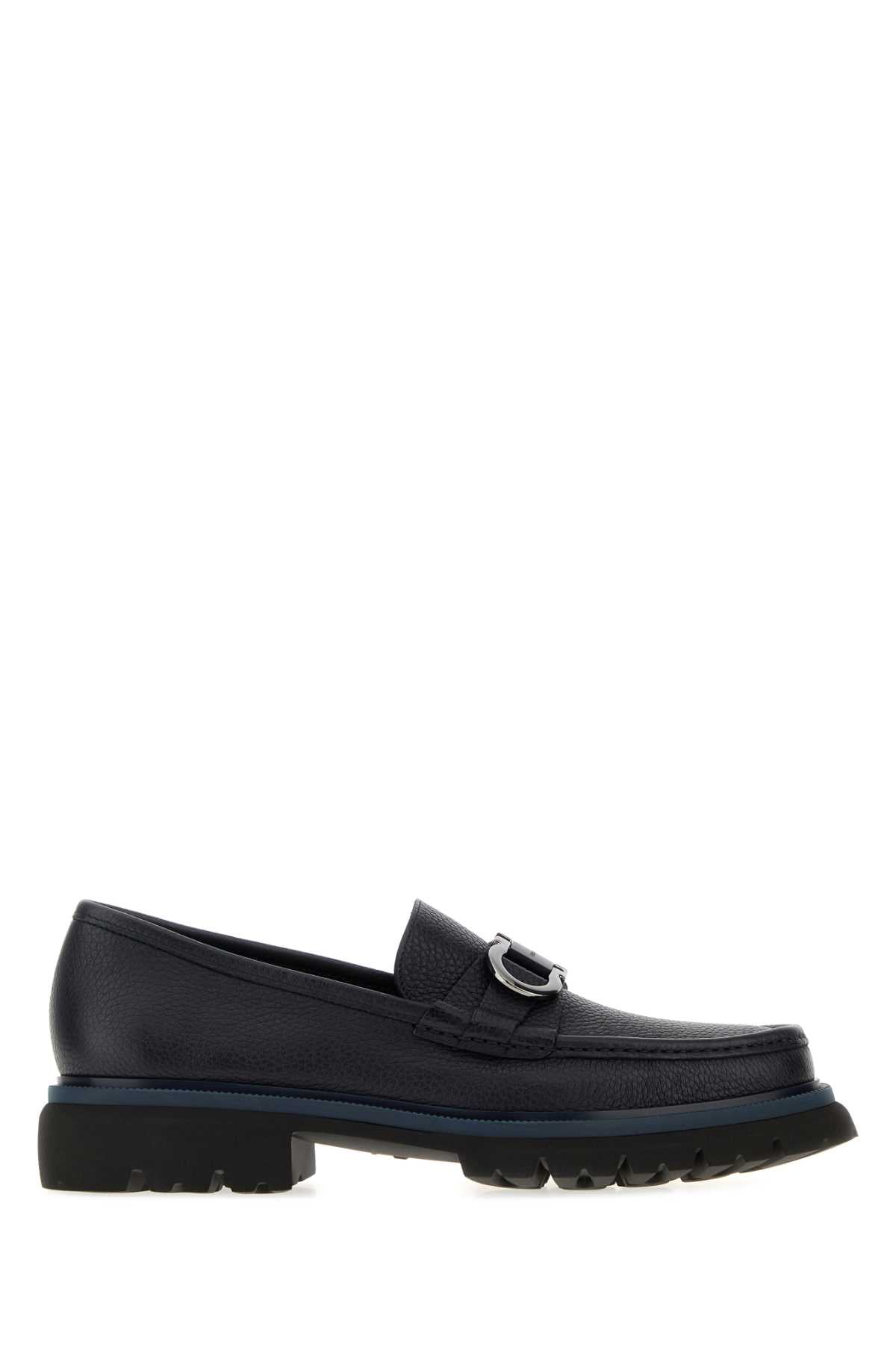 Salvatore Ferragamo Men Midnight Blue Leather Cocoon Loafers FERRAGAMO