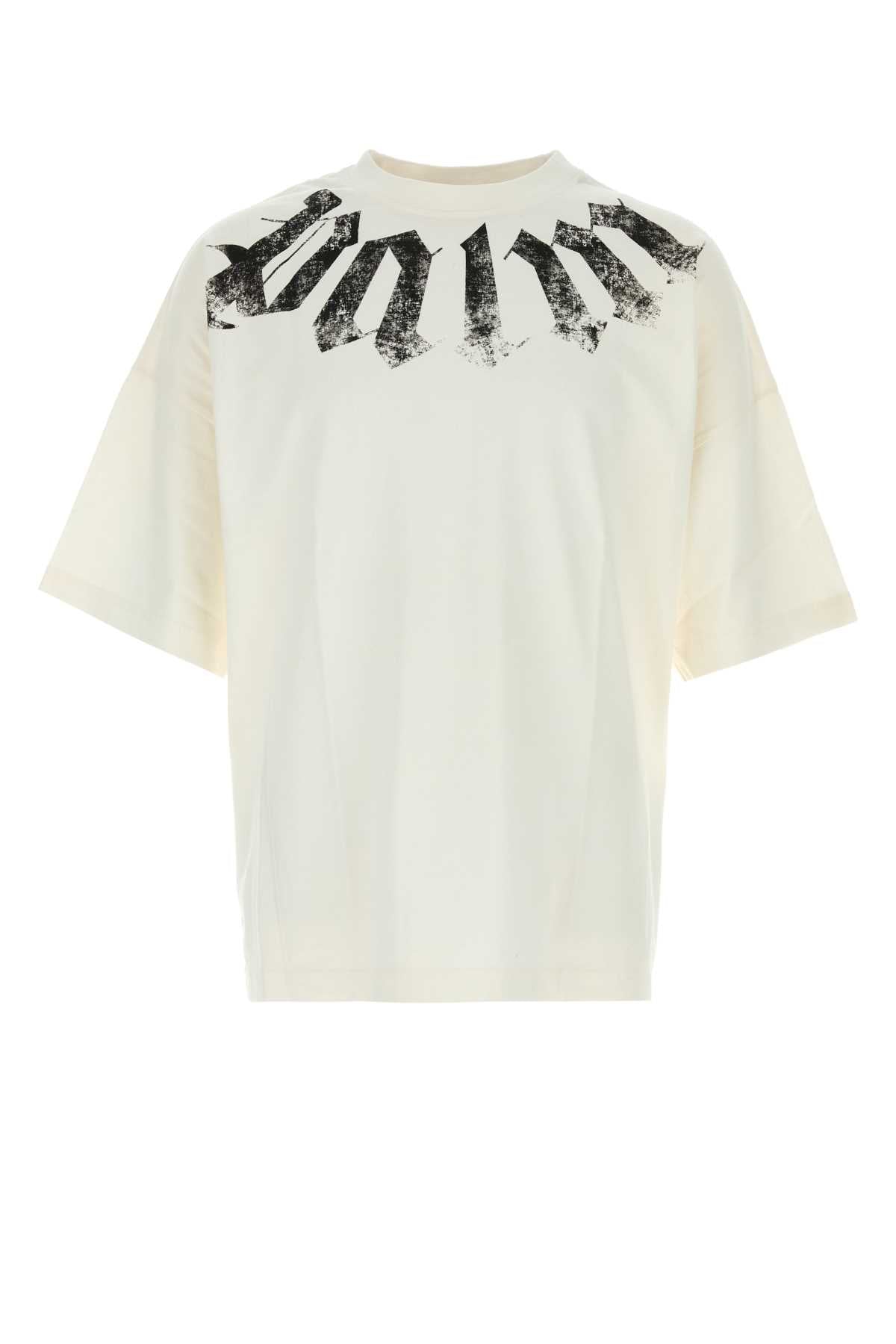 Palm Angels Men White Cotton Oversize T-Shirt PALM ANGELS