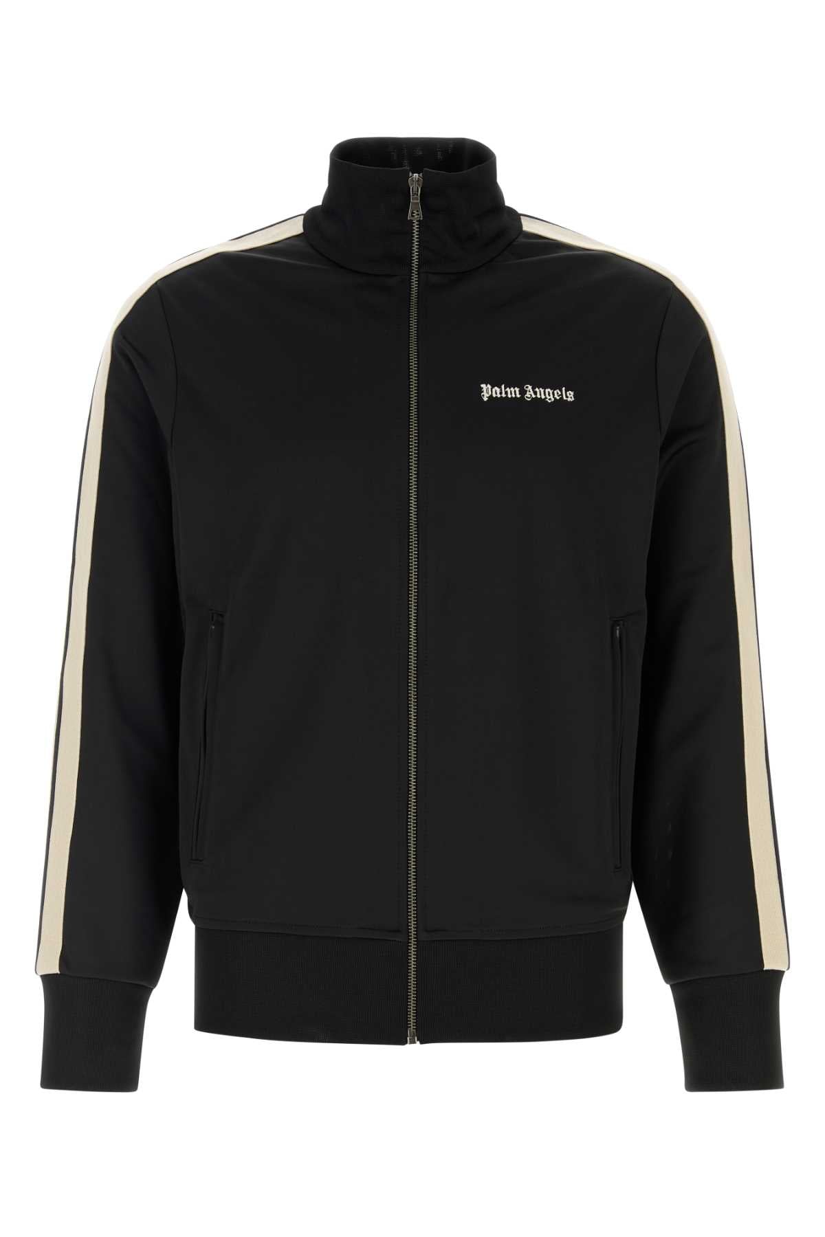 Palm Angels Men Black Tech Fabric Sweatshirt PALM ANGELS