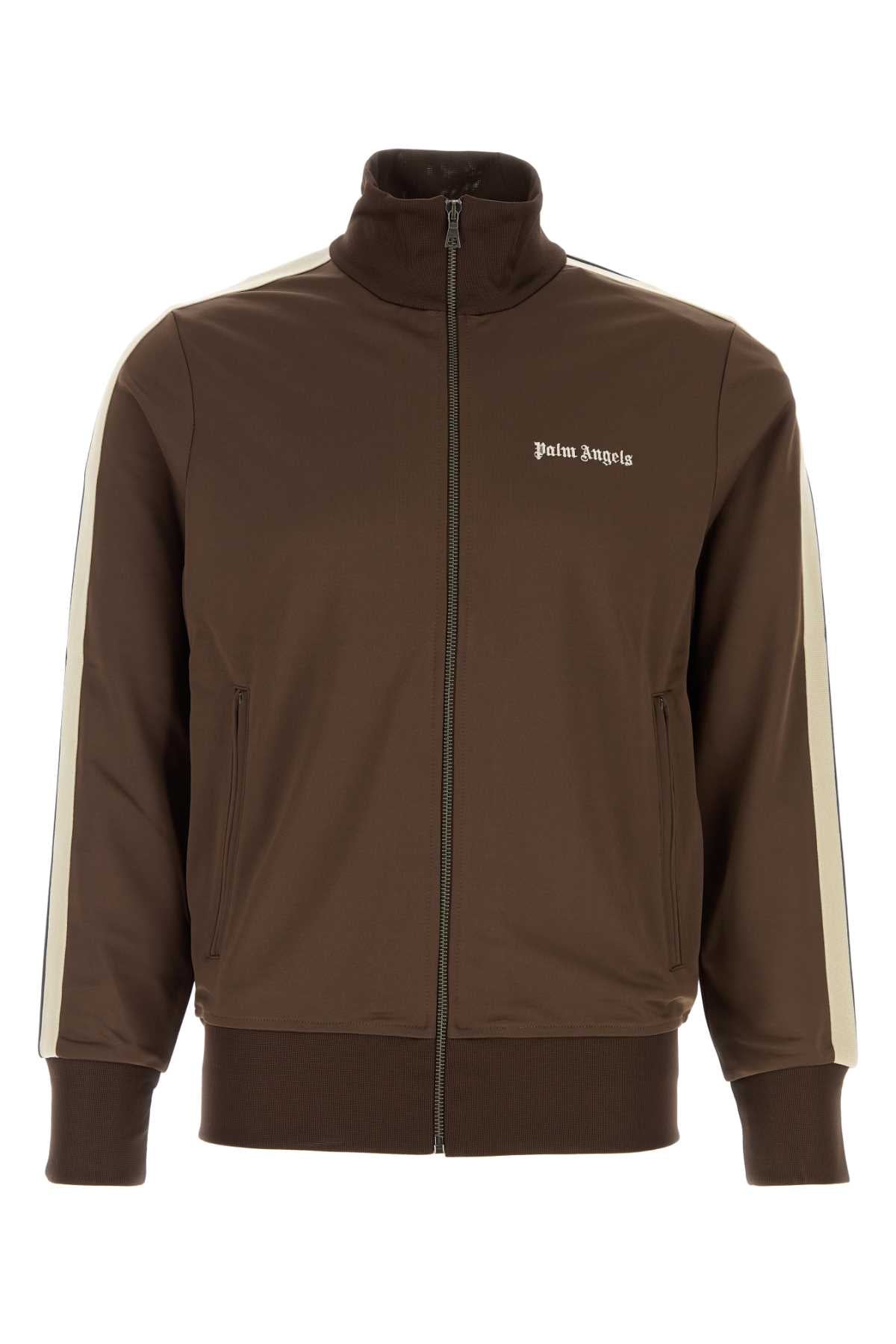 Palm Angels Men Brown Tech Fabric Sweatshirt PALM ANGELS