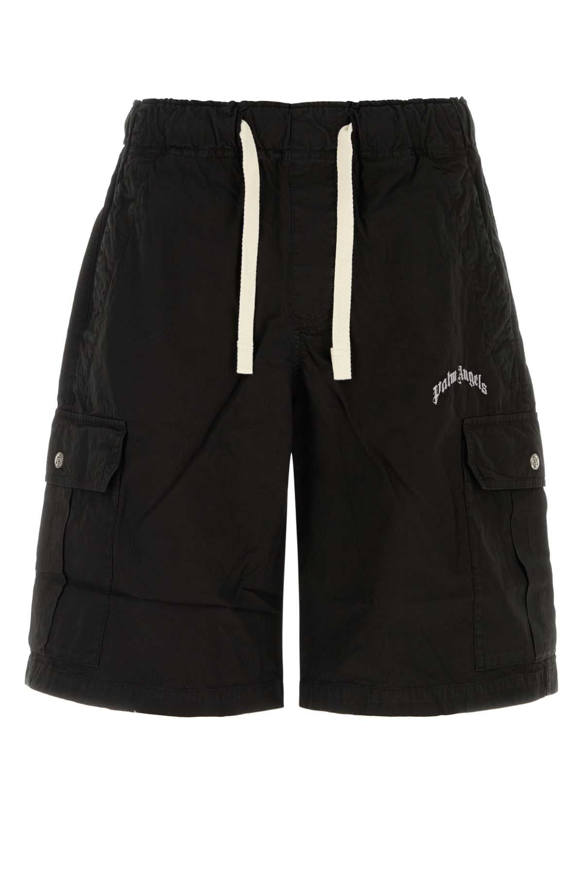 Palm Angels Men Black Cotton Bermuda Shorts PALM ANGELS