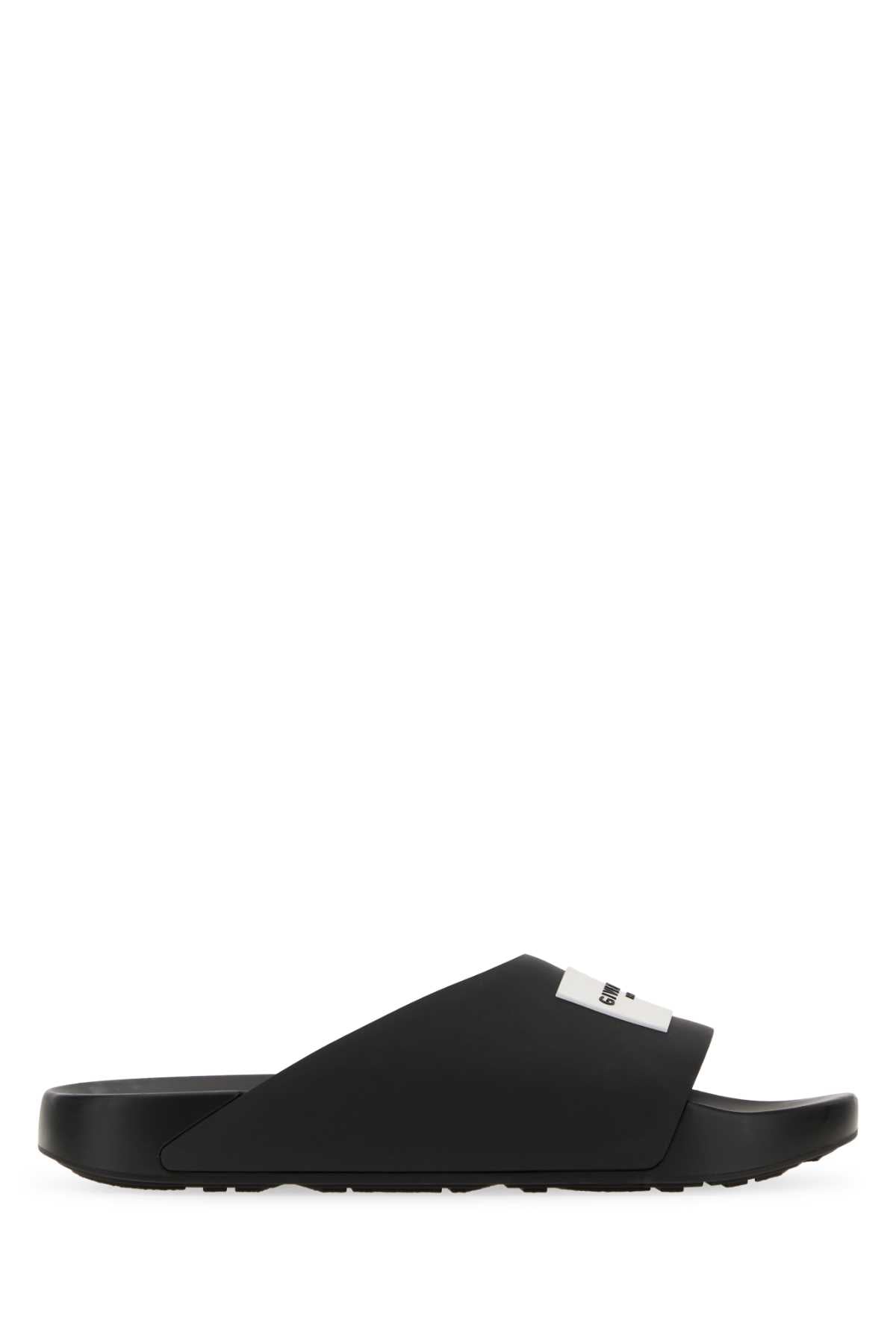 Givenchy Women Black Rubber Label Slippers GIVENCHY