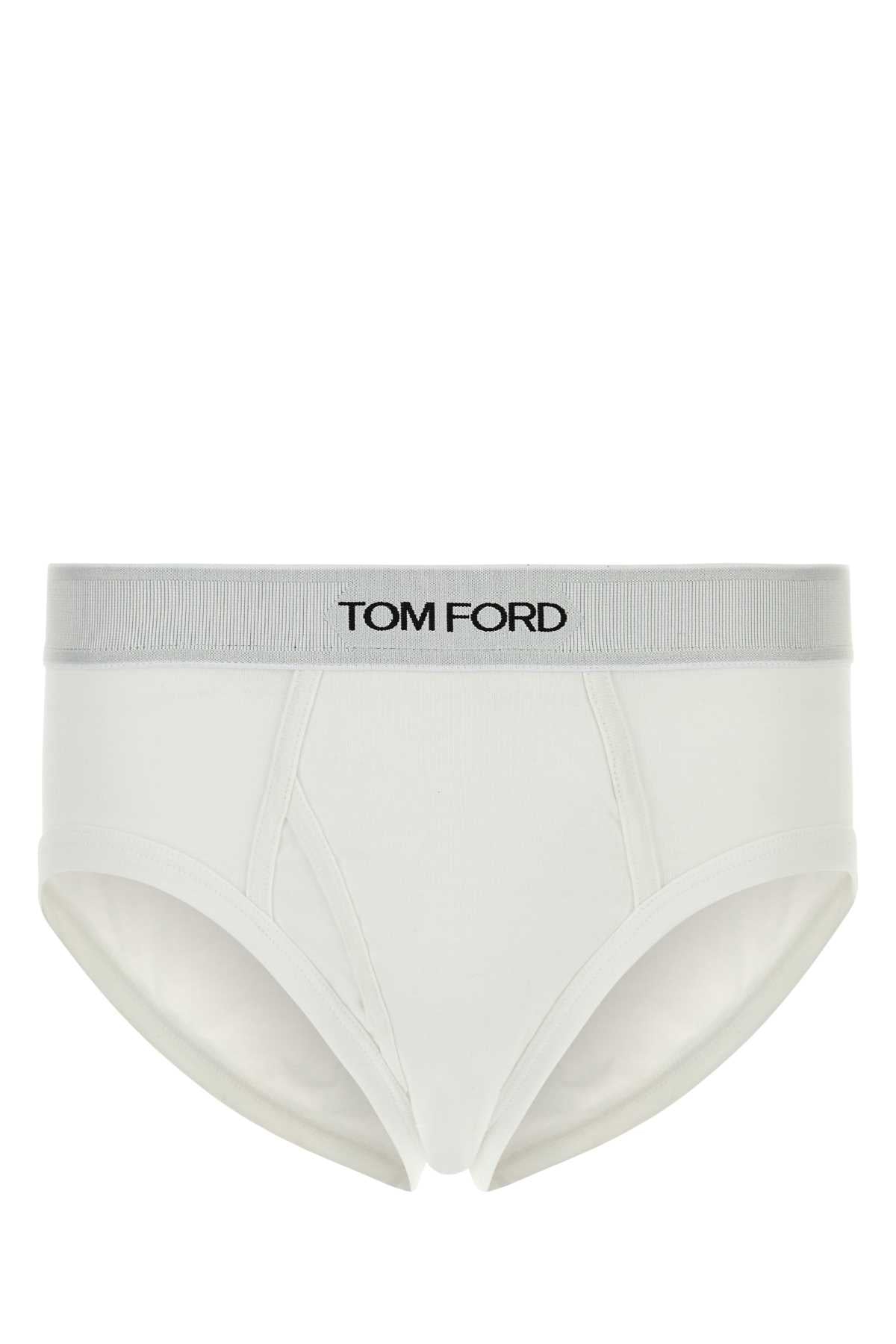 Tom Ford Men White Stretch Cotton Brief TOM FORD