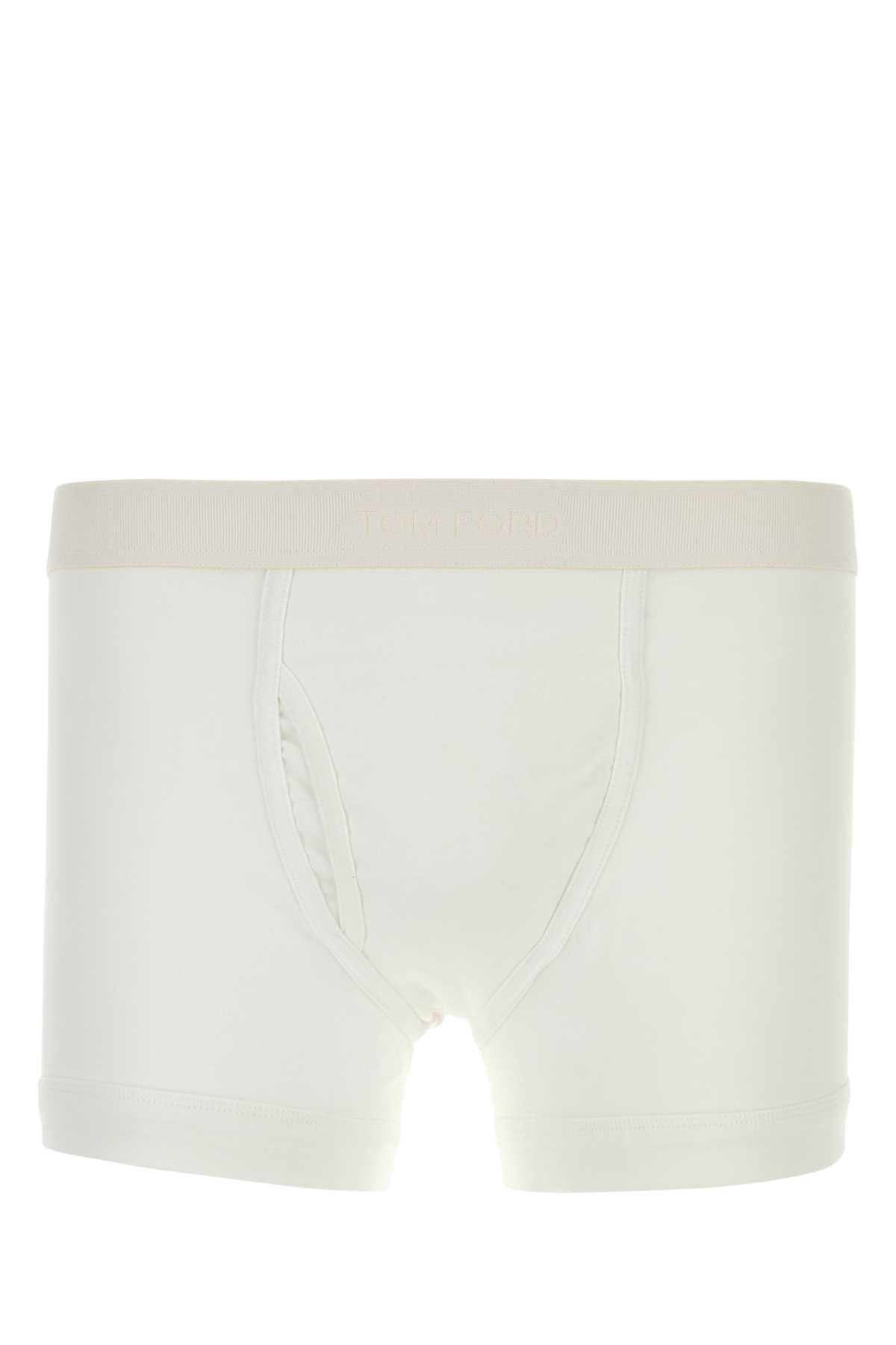 Tom Ford Men White Stretch Cotton Boxer TOM FORD