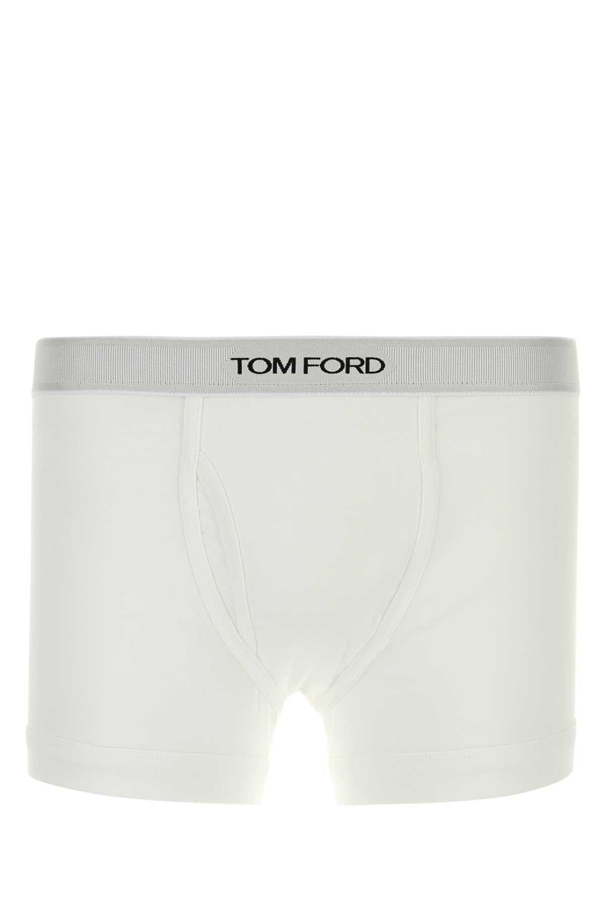 Tom Ford Men White Stretch Cotton Boxer Set TOM FORD
