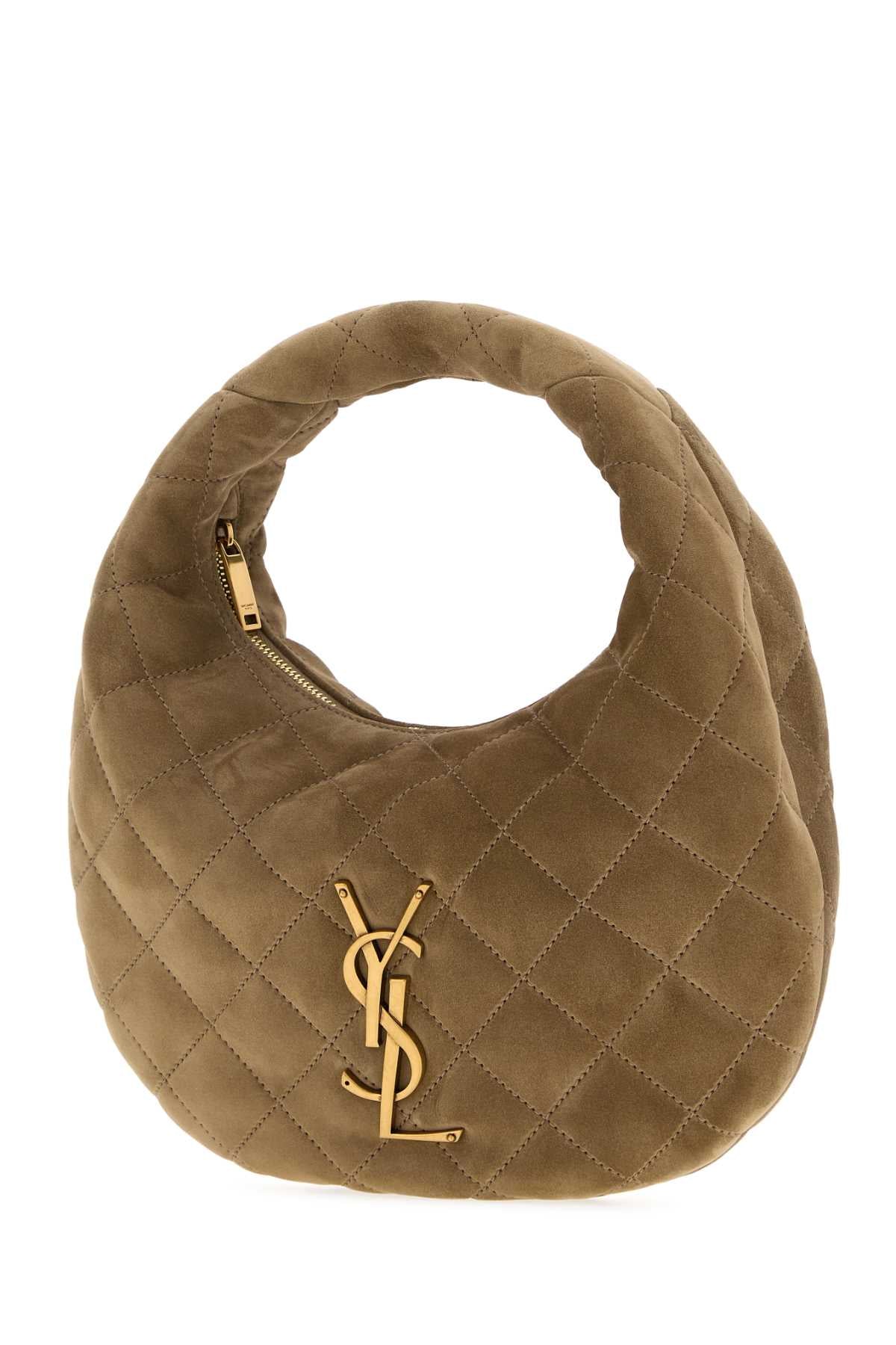 Saint Laurent Women Mud Suede Icarino Shoulder Bag SAINT LAURENT