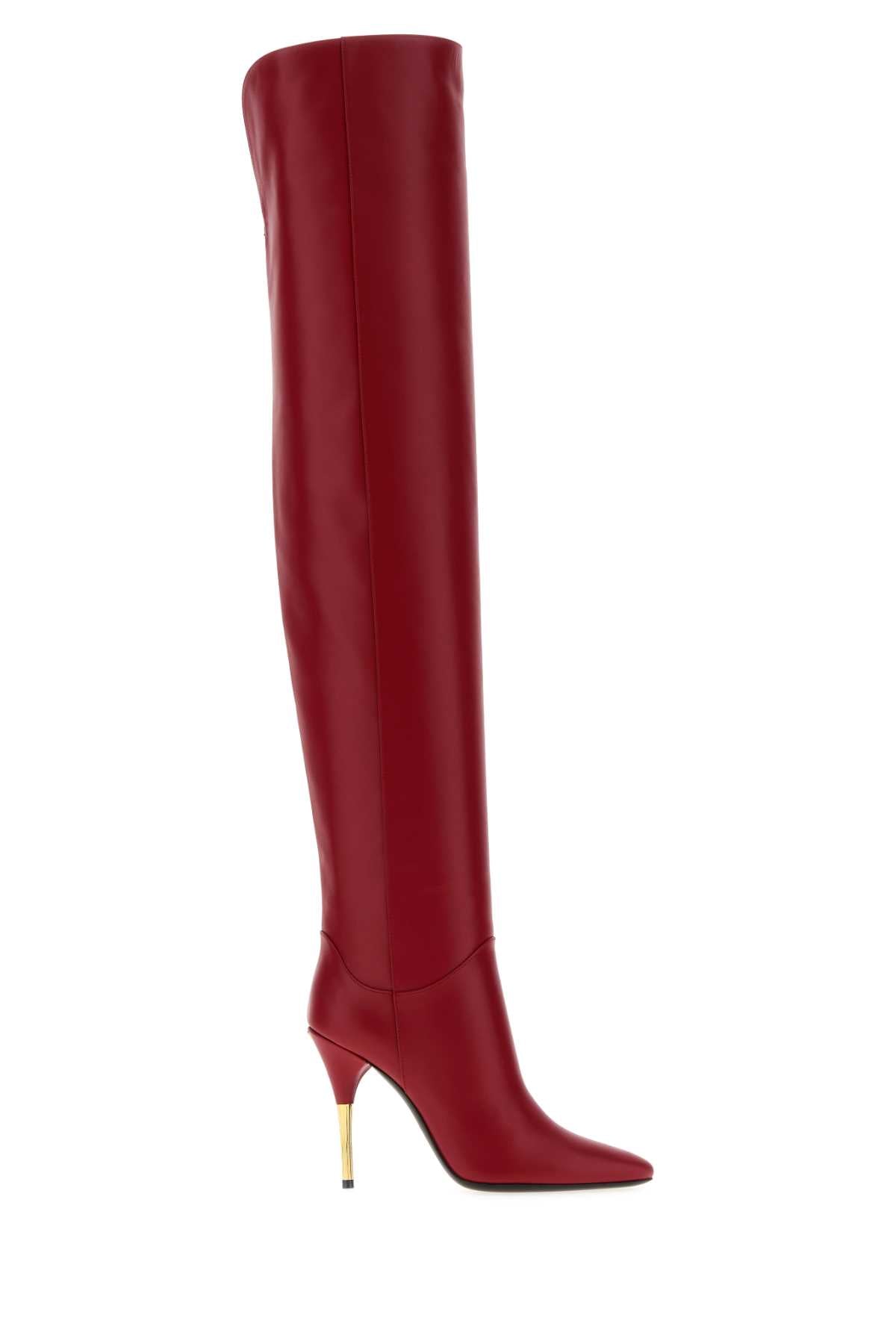 Valentino Garavani Women Red Leather Deboot Boots VALENTINO GARAVANI