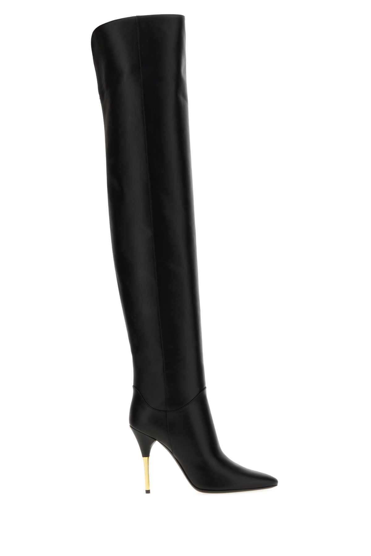 Valentino Garavani Women Black Leather Deboot Boots VALENTINO GARAVANI