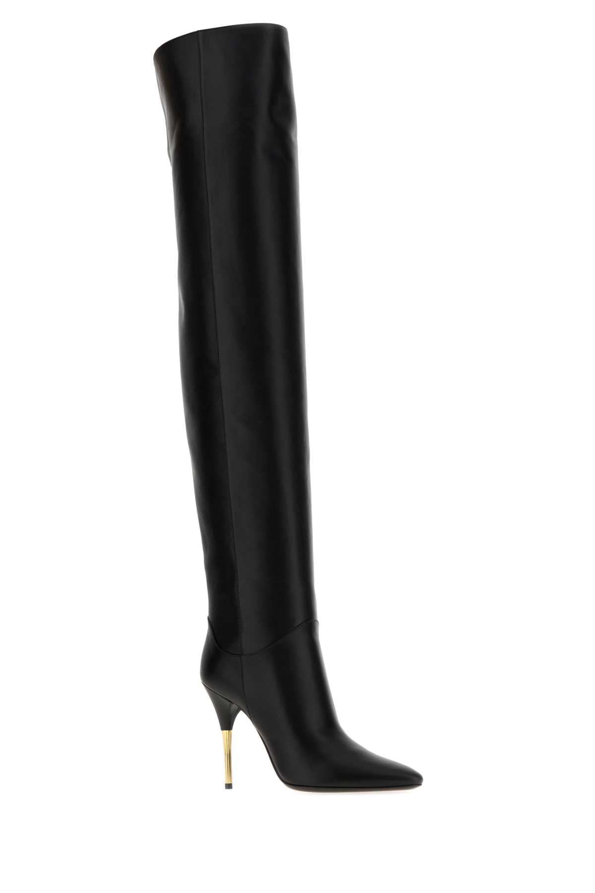 Valentino Garavani Women Black Leather Deboot Boots VALENTINO GARAVANI