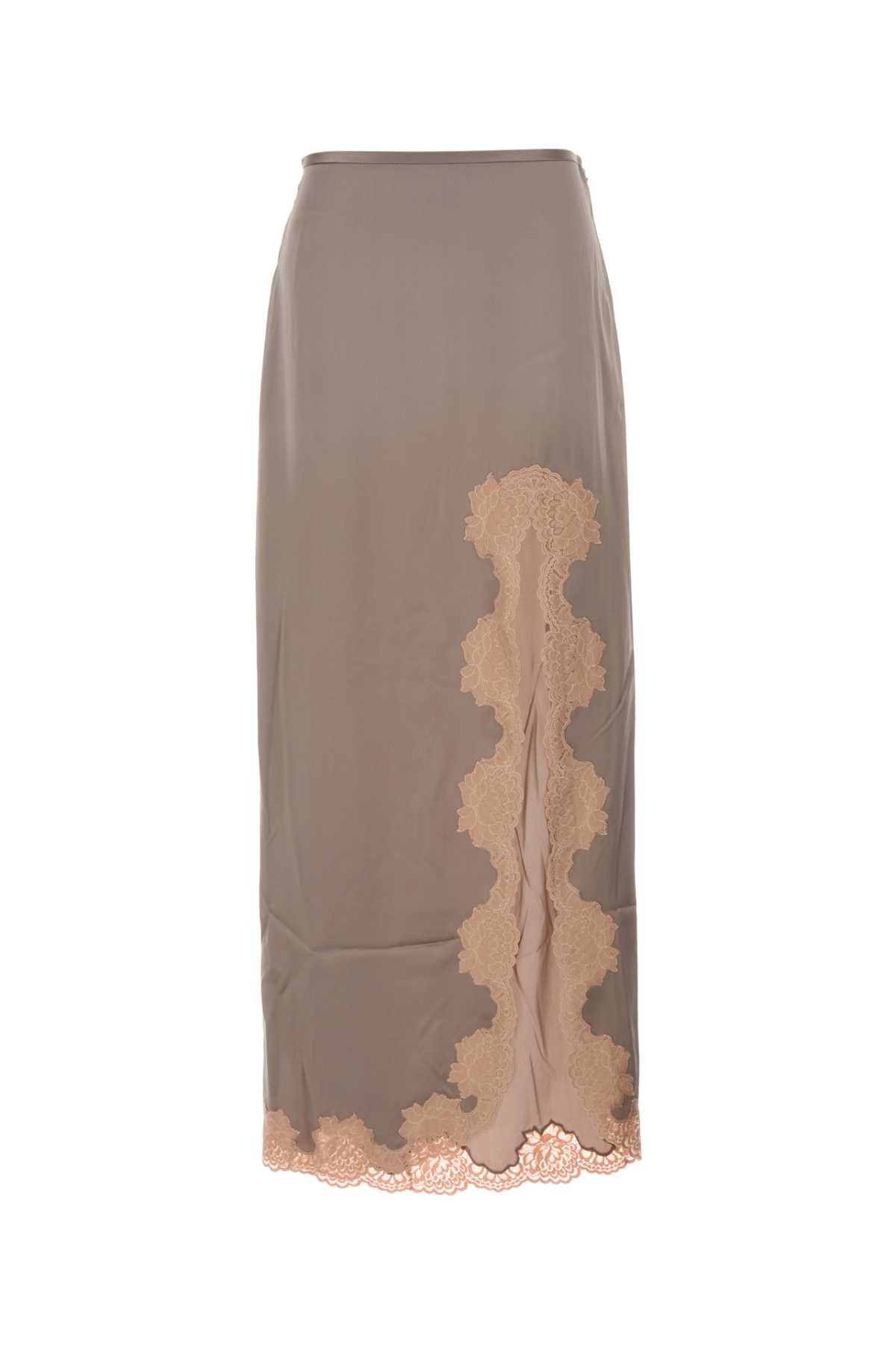 Valentino Garavani Women Dove Grey Satin Skirt VALENTINO GARAVANI
