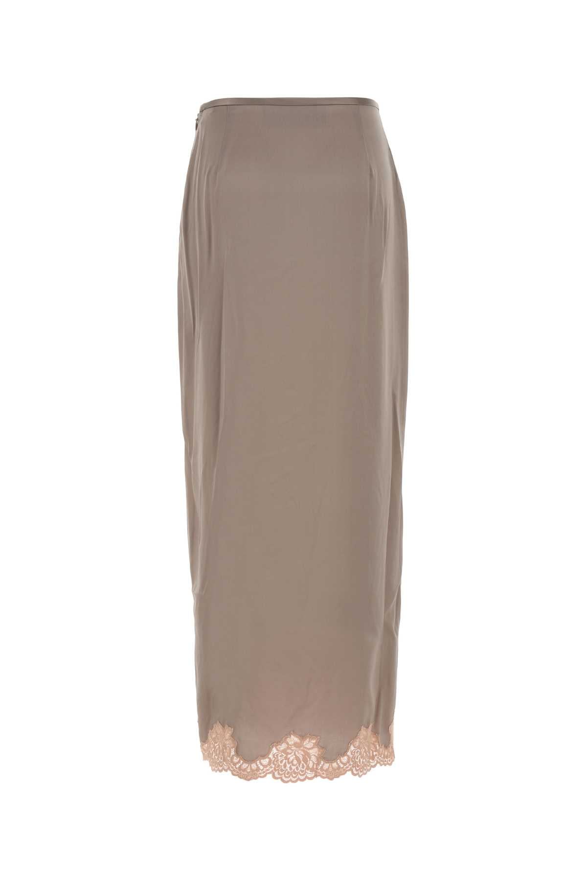 Valentino Garavani Women Dove Grey Satin Skirt VALENTINO GARAVANI