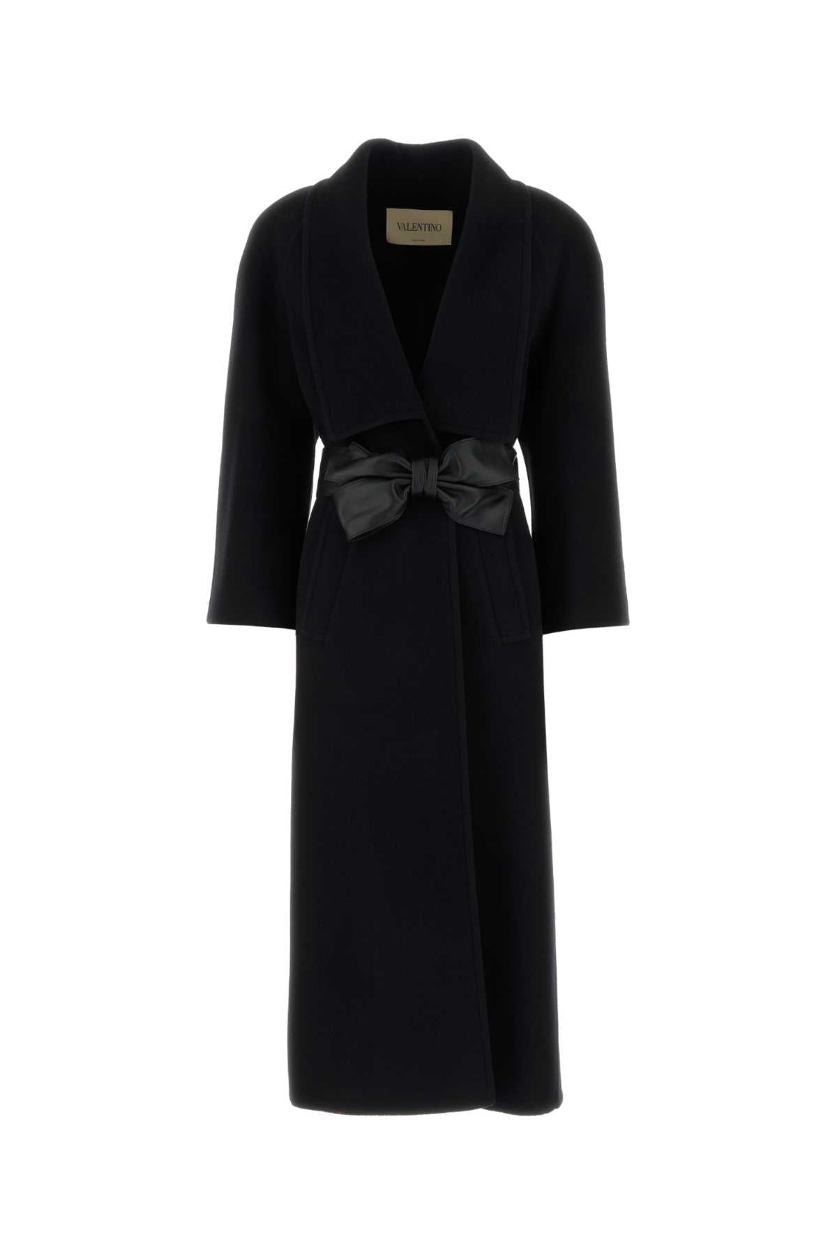 Valentino Garavani Women Black Wool Blend Coat VALENTINO GARAVANI