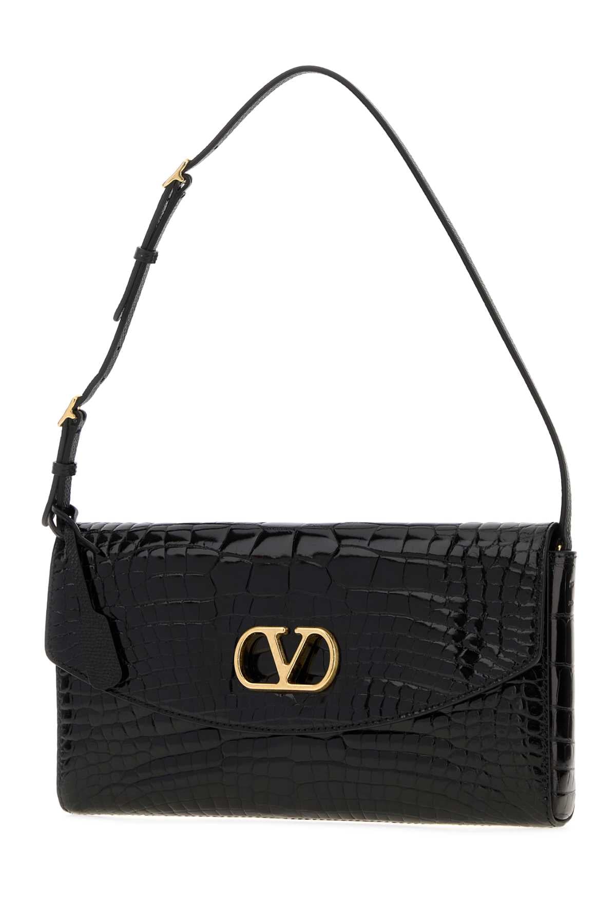 Valentino Garavani Women Black Leather Devain Shoulder Bag VALENTINO GARAVANI