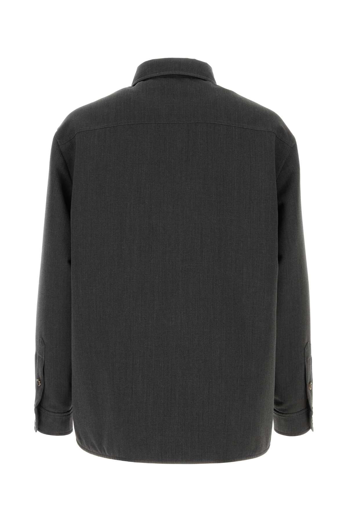 Valentino Garavani Men Dark Grey Wool Overshirt VALENTINO GARAVANI