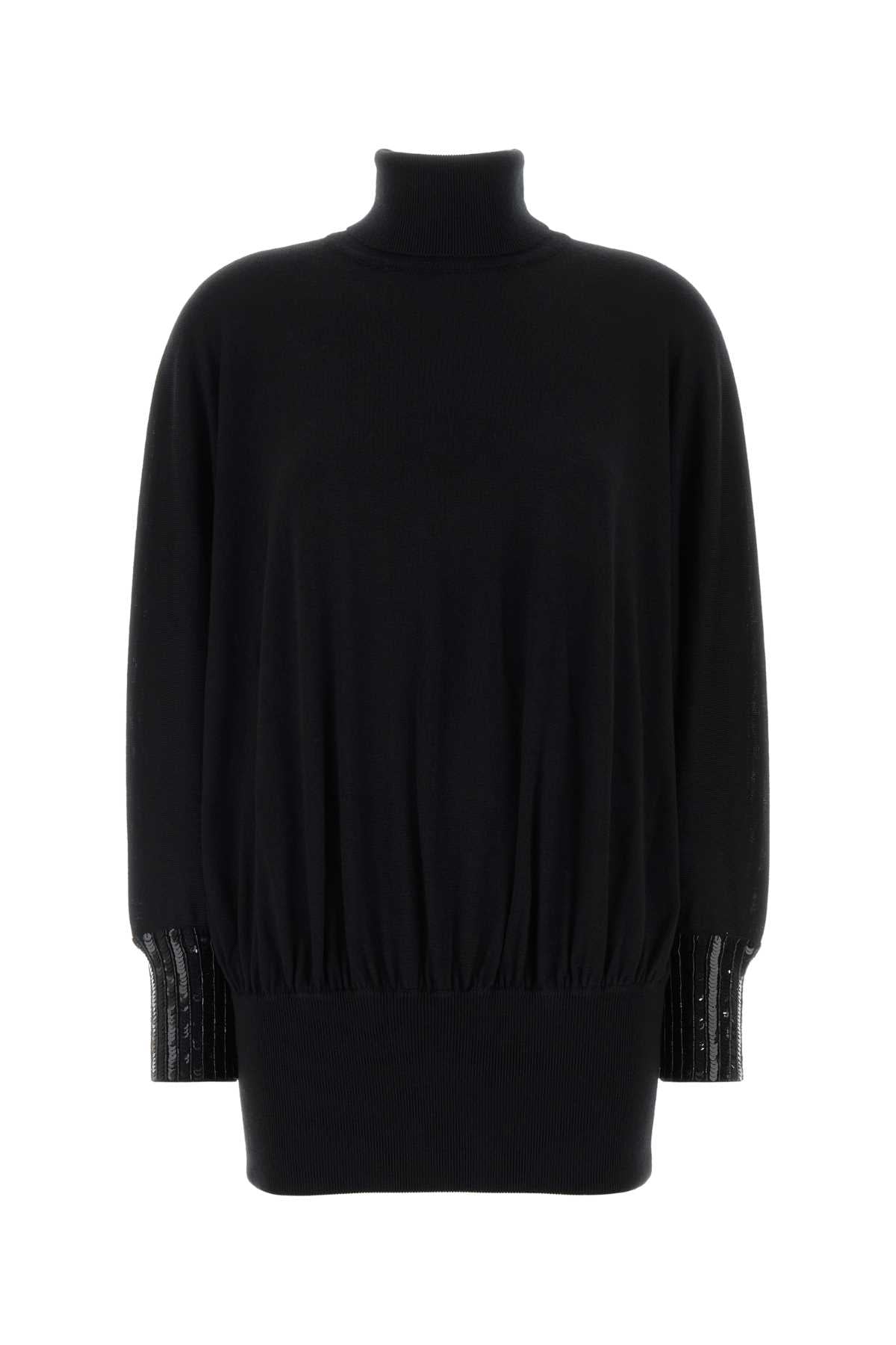 Valentino Garavani Women Black Wool Sweater Mini Dress VALENTINO GARAVANI