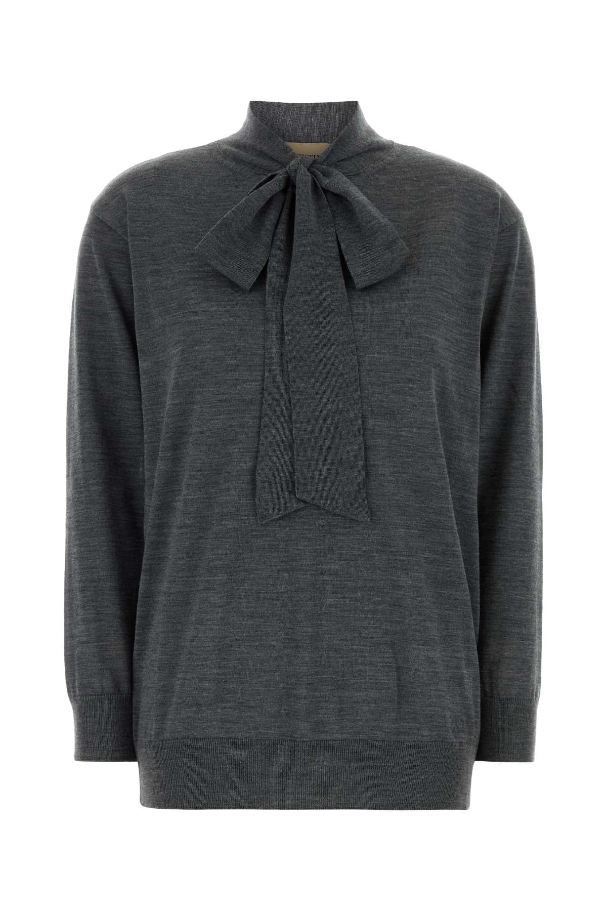Valentino Garavani Women Dark Grey Wool Oversize Sweater VALENTINO GARAVANI