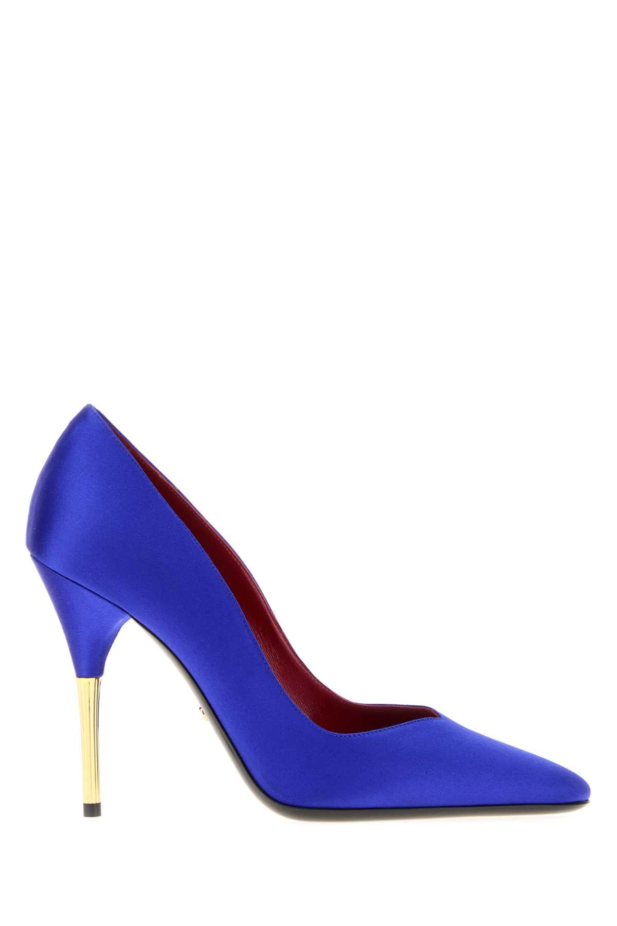 Valentino Garavani Women Electric Blue Satin Pumps VALENTINO GARAVANI