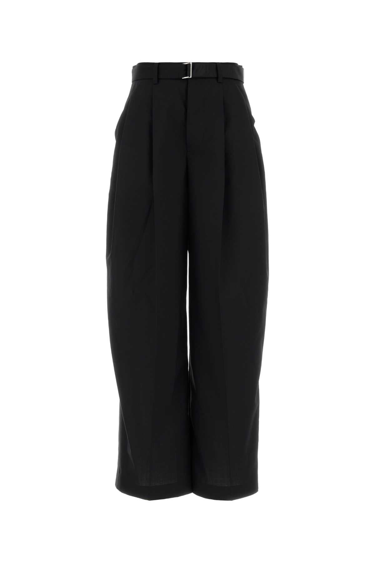 Sacai Women Black Twill Wide-Leg Pant SACAI