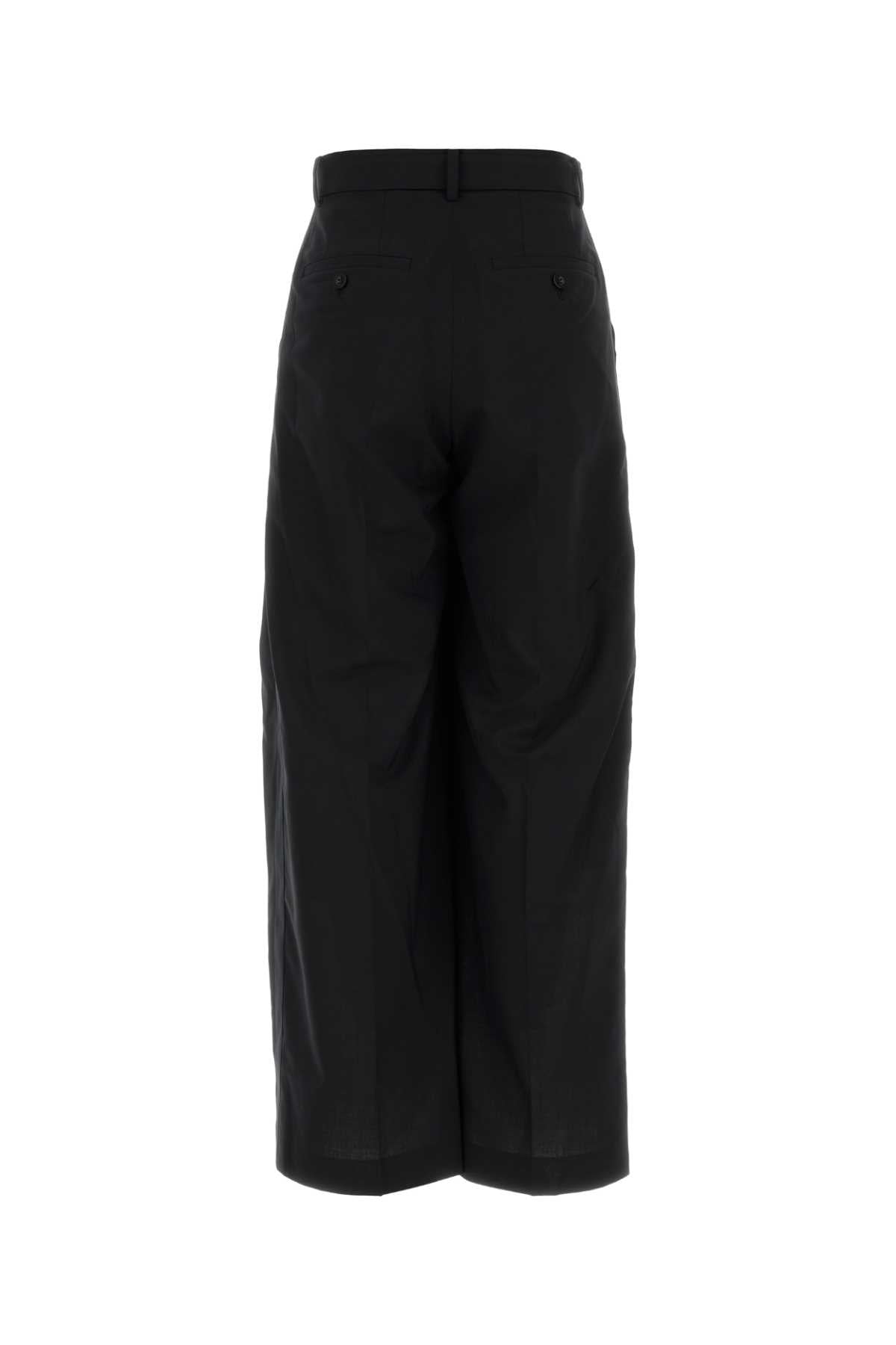 Sacai Women Black Twill Wide-Leg Pant SACAI