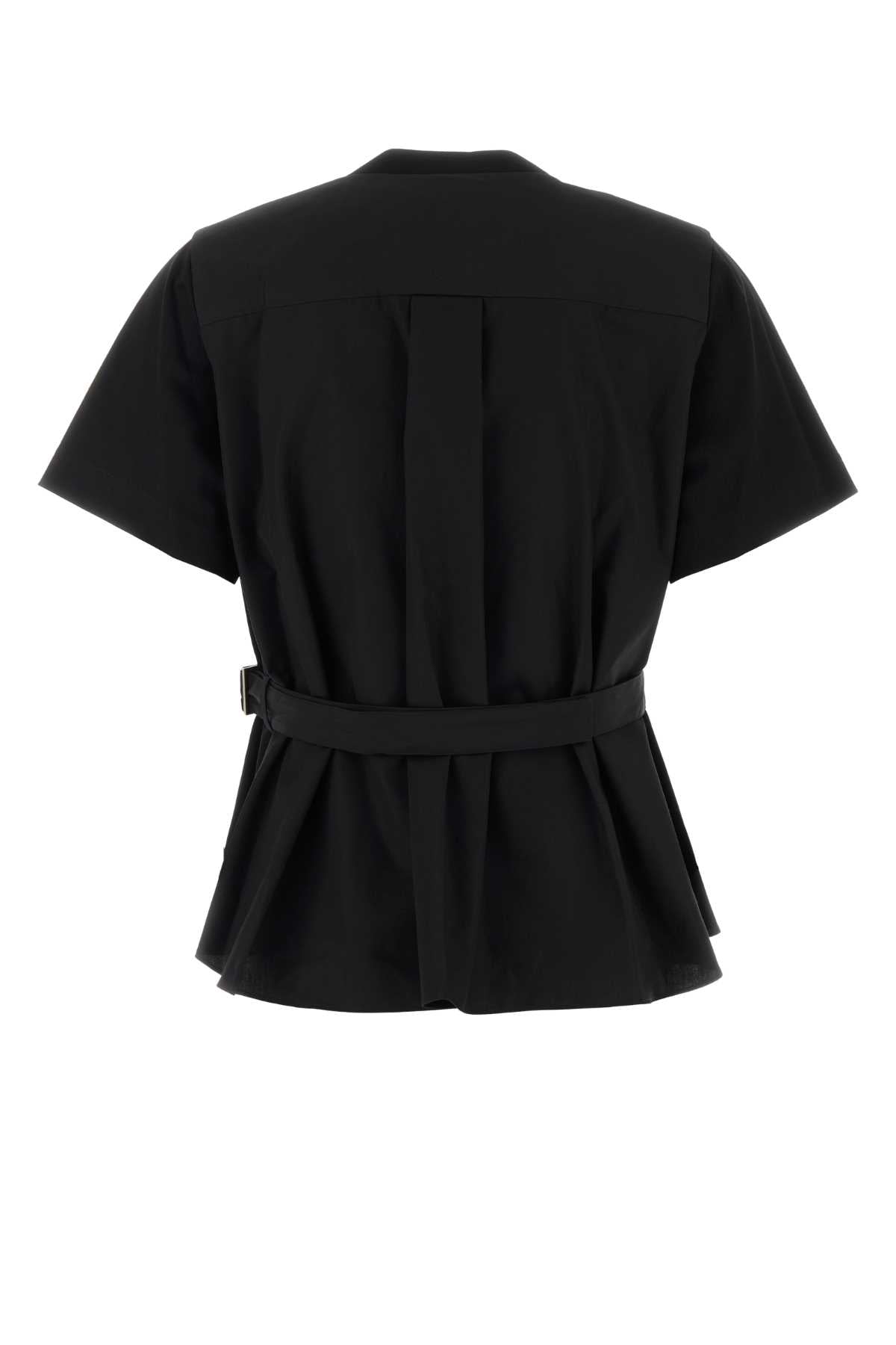 Sacai Women Black Cotton T-Shirt