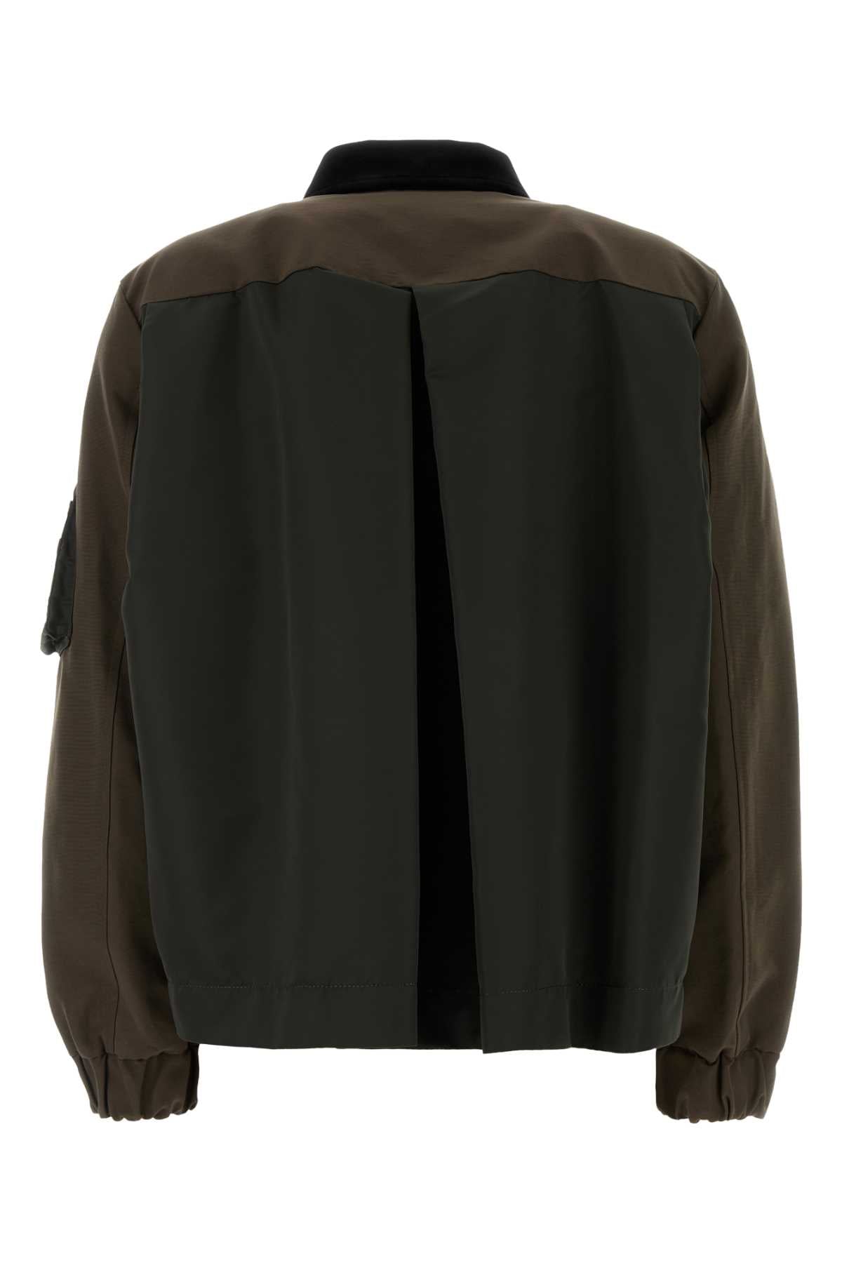 Sacai Women Mud Cotton Blend Bomber Jacket SACAI