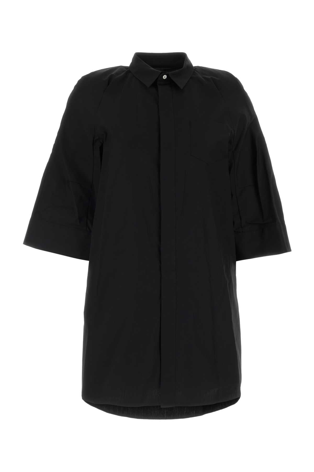 Sacai Women Black Poplin Shirt Dress SACAI