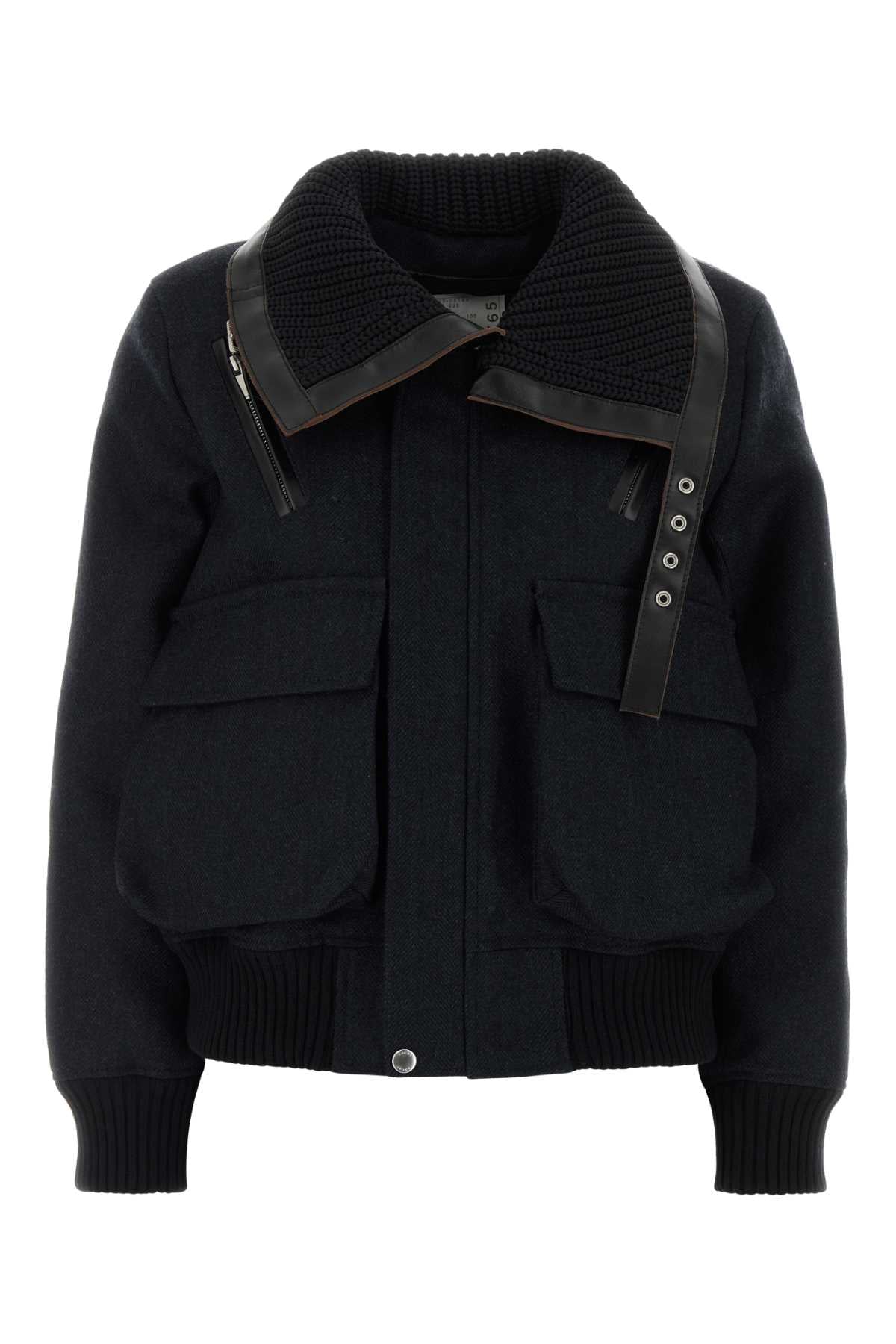 Sacai Women Two-Tone Wool And Nylon Down Jacket SACAI
