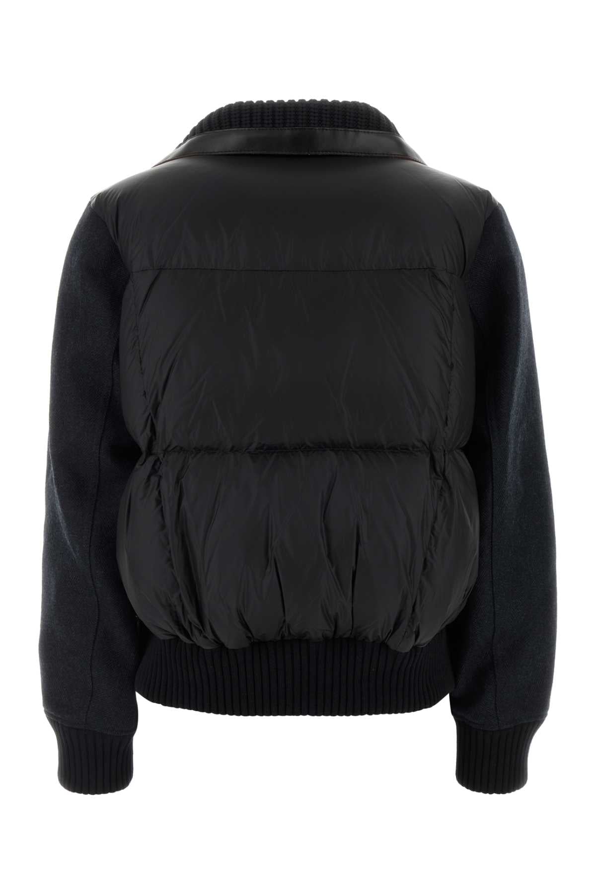 Sacai Women Two-Tone Wool And Nylon Down Jacket SACAI