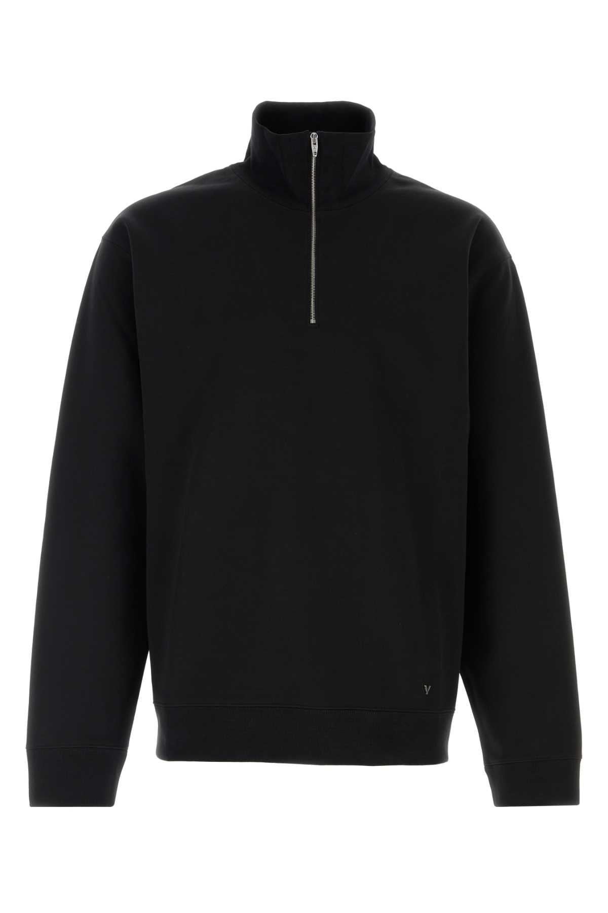 Valentino Garavani Men Black Cotton Blend Sweatshirt VALENTINO GARAVANI