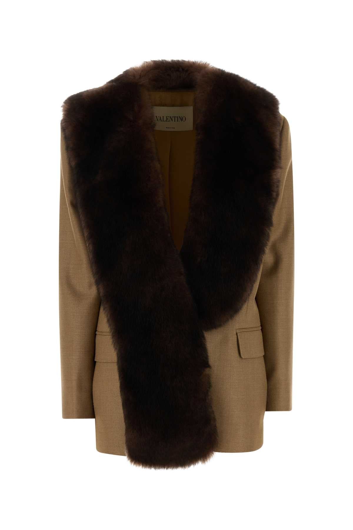 Valentino Garavani Women Beige Wool And Silk Blazer VALENTINO GARAVANI