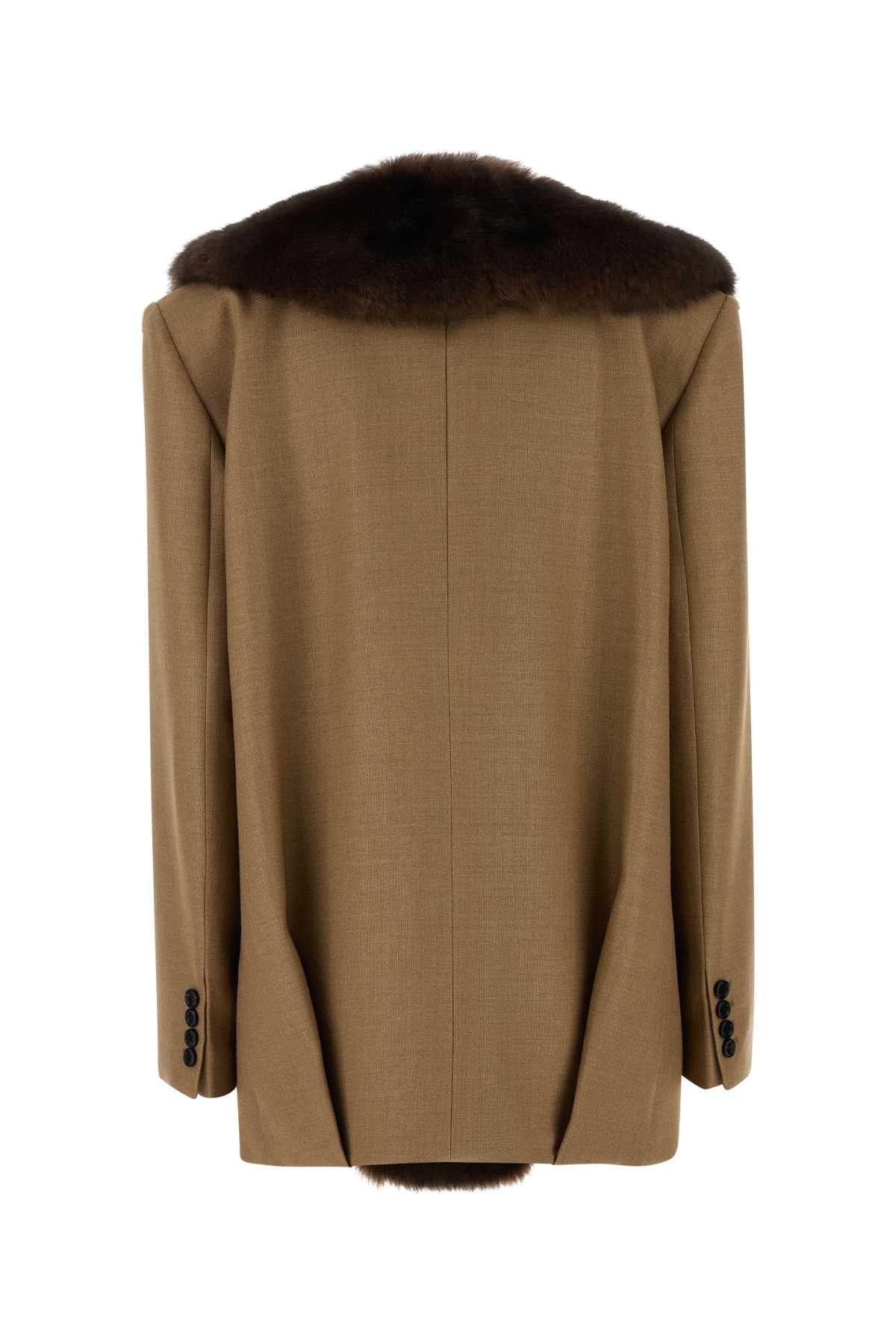 Valentino Garavani Women Beige Wool And Silk Blazer VALENTINO GARAVANI
