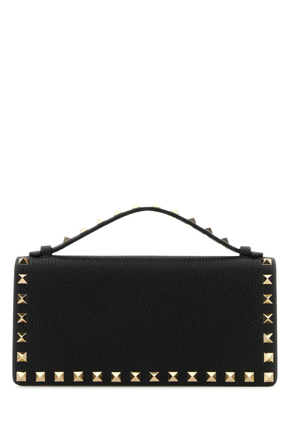 Valentino Garavani Women Black Leather Rockstud Handbag VALENTINO GARAVANI