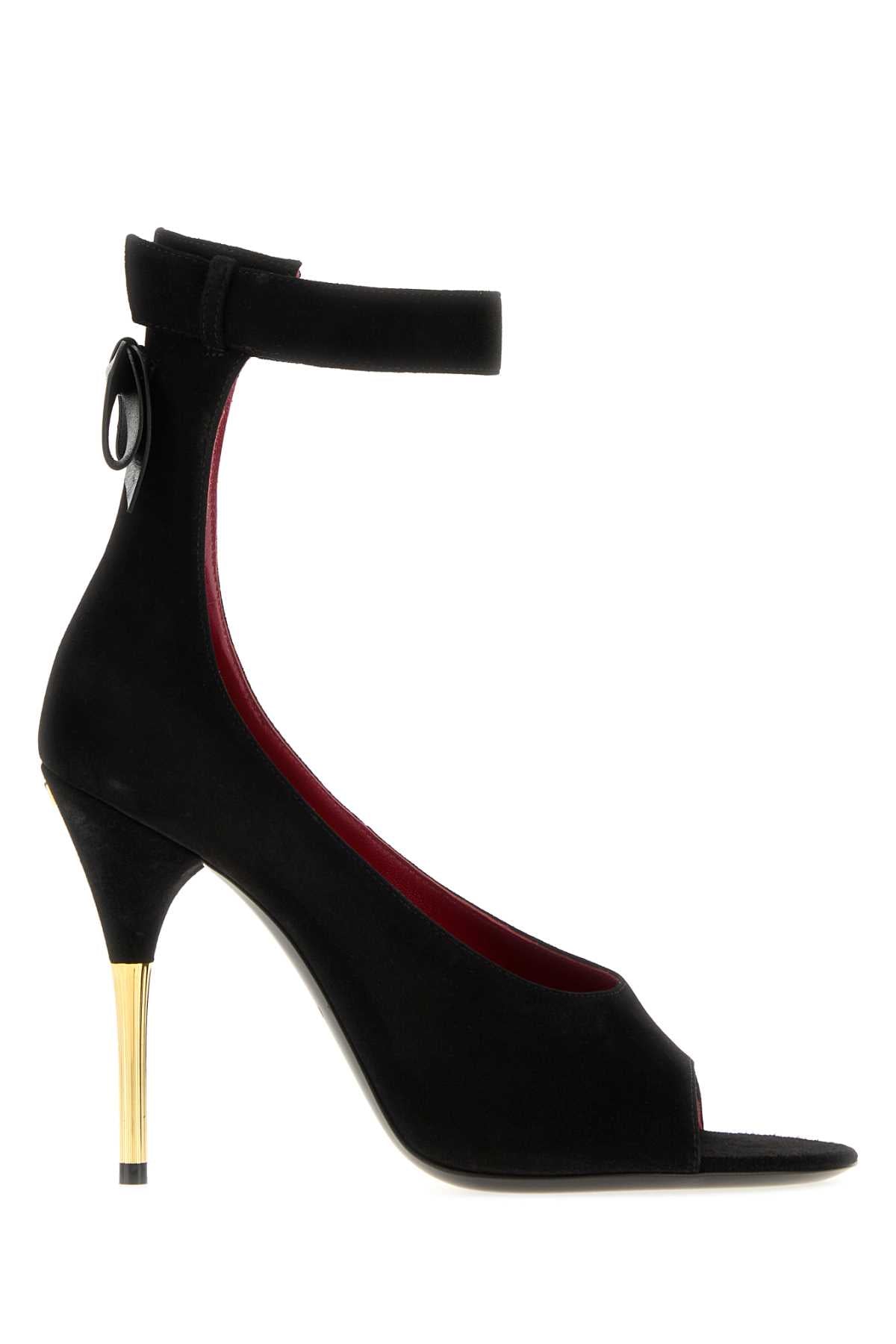 Valentino Garavani Women Black Suede Fatale Sandals VALENTINO GARAVANI