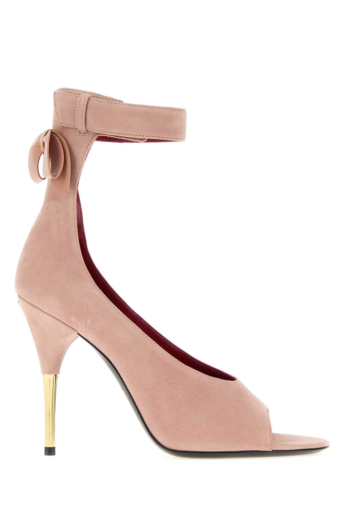 Valentino Garavani Women Powder Pink Suede Fatale Sandals VALENTINO GARAVANI