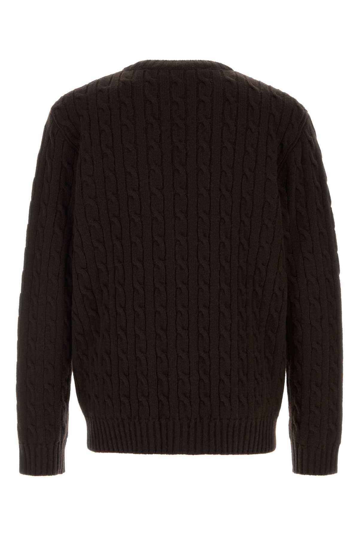 Valentino Garavani Men Brown Wool Cardigan VALENTINO GARAVANI